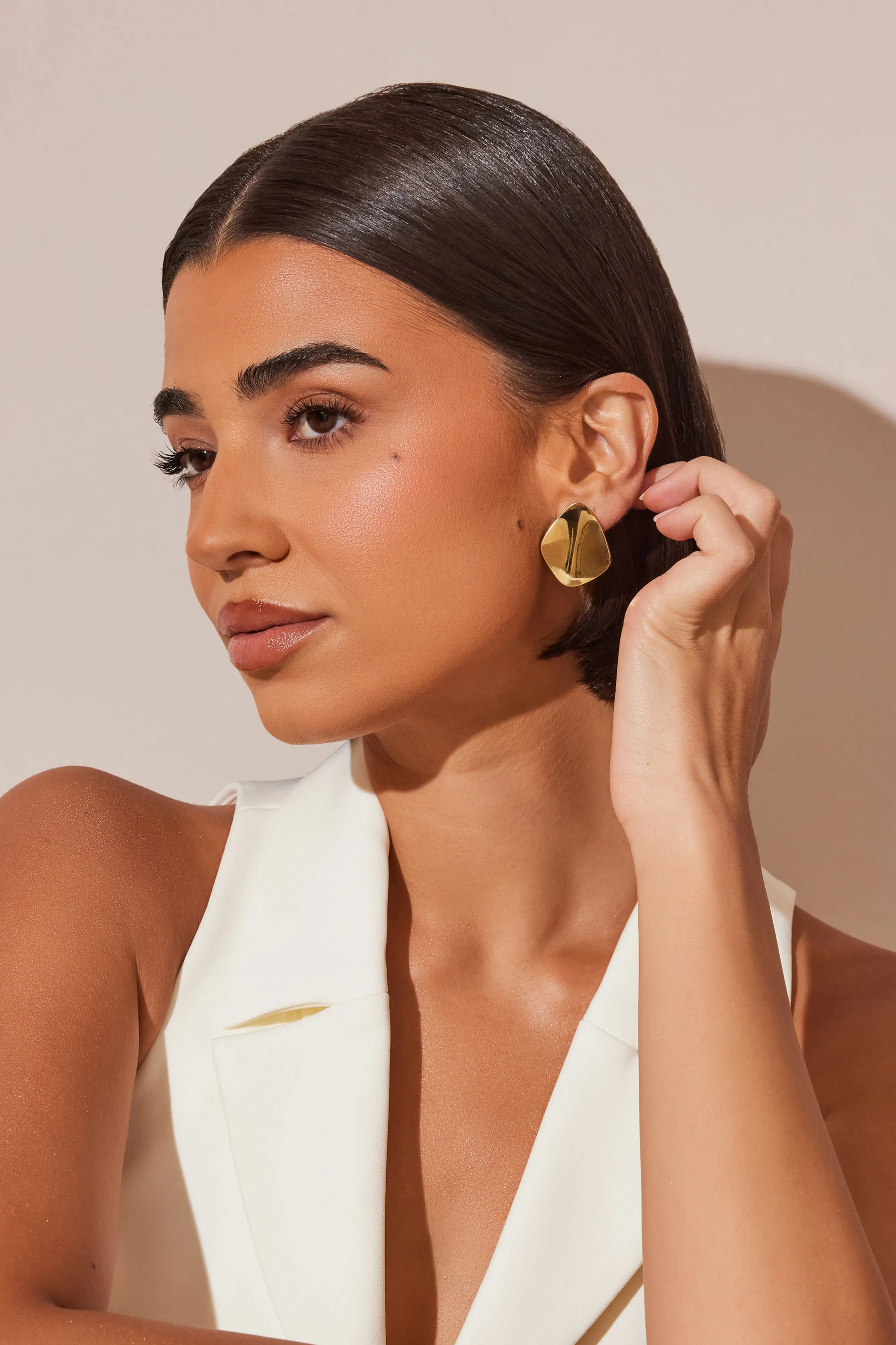 Austen Irregular Earrings - Gold sold by Meshki product image thumbnail 3