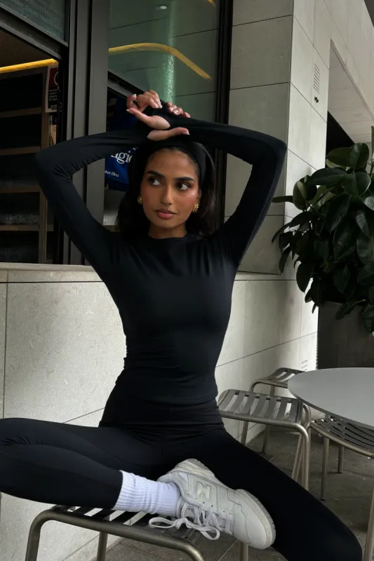 Venus Long Sleeve Top - Black sold by Meshki