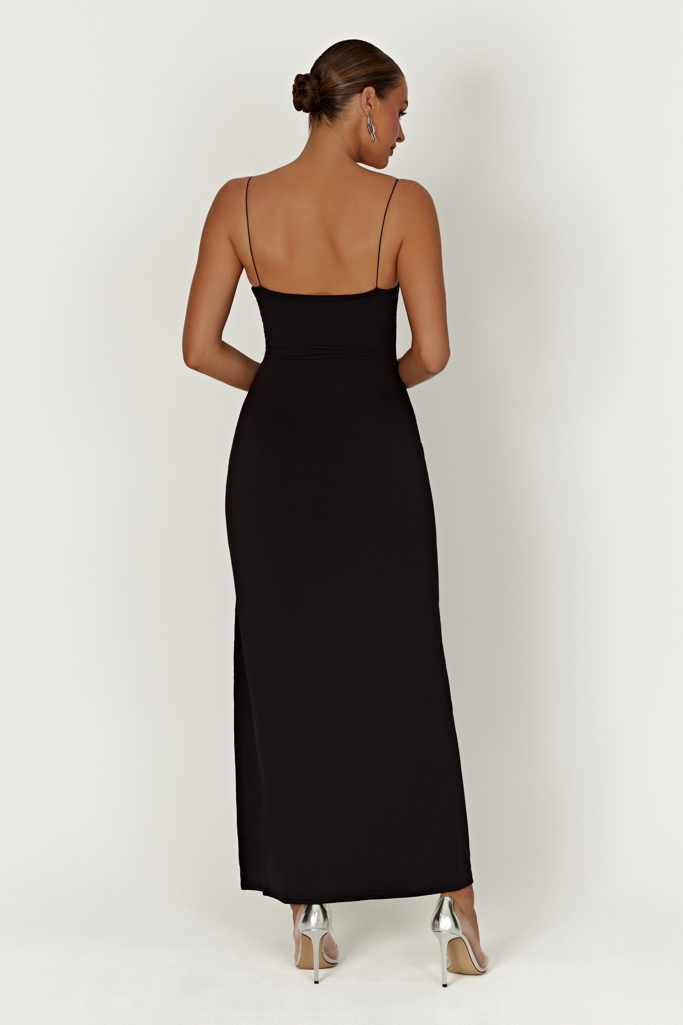 Addison Recycled Nylon Cupped Maxi Dress - Black sold by Meshki product image thumbnail 2