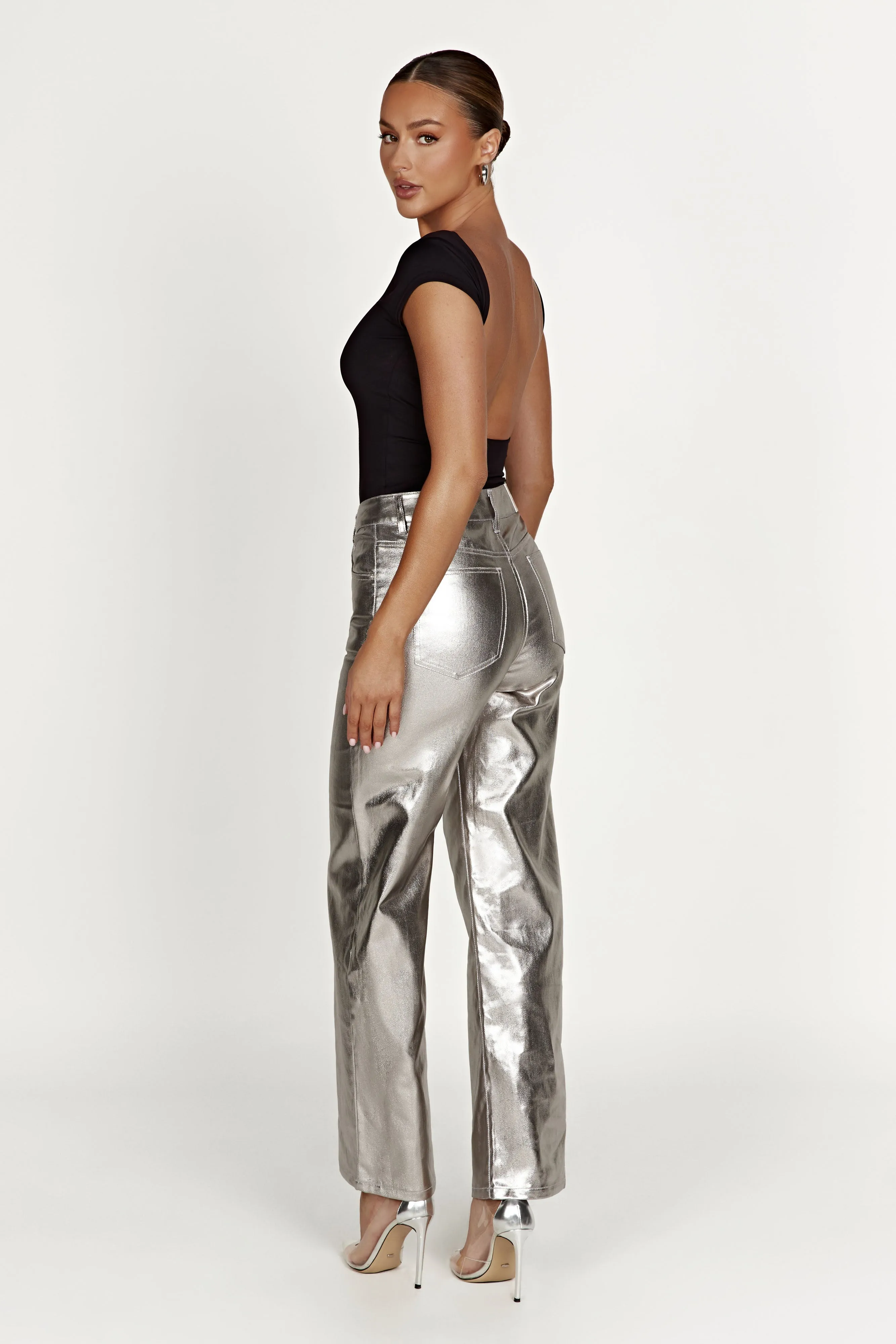 Reyna Recycled Nylon Longline Top - Black sold by Meshki product image thumbnail 5