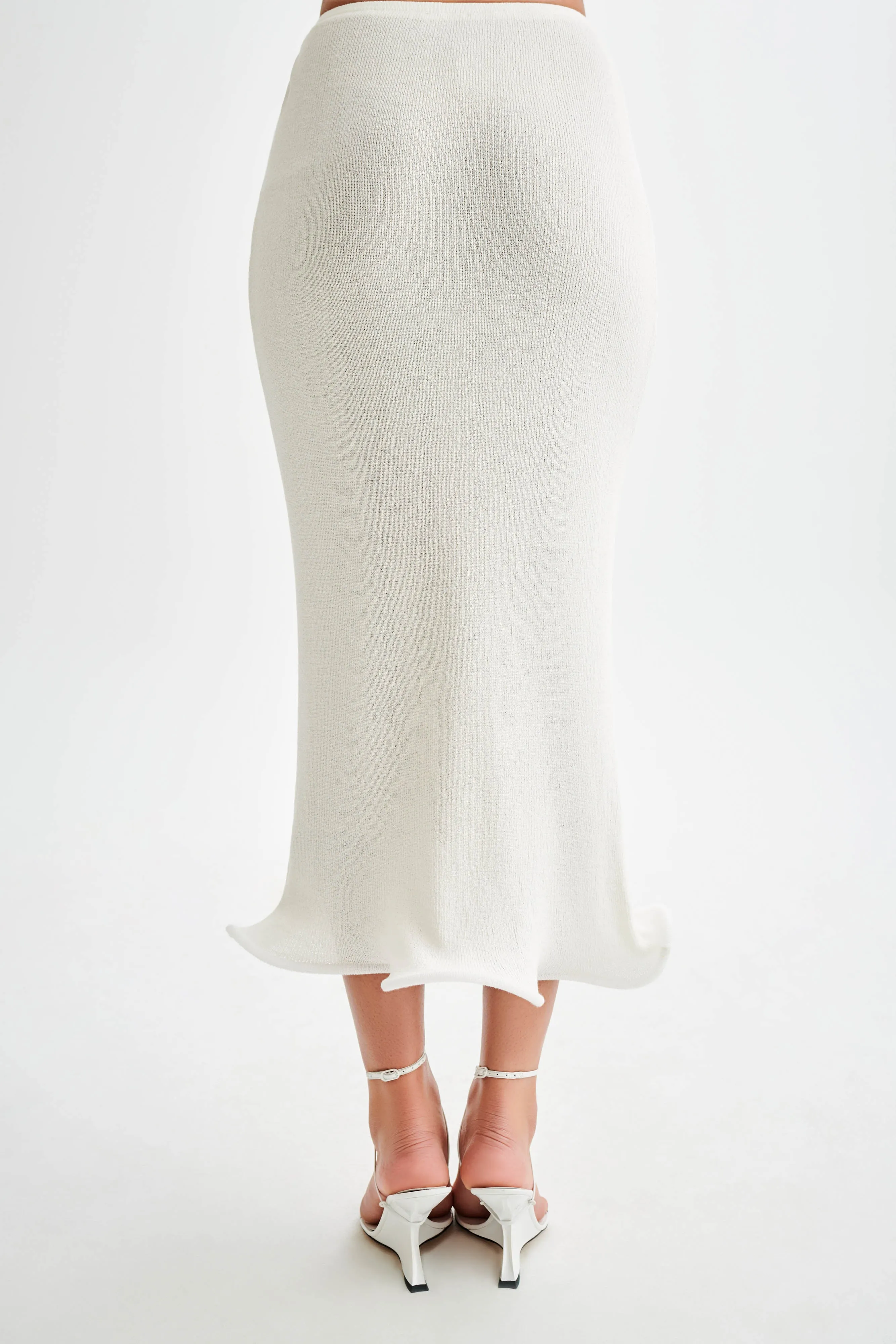 Gigi Knit Midi Skirt - Ivory | Parallel