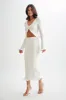 Gigi Knit Midi Skirt - Ivory sold by Meshki