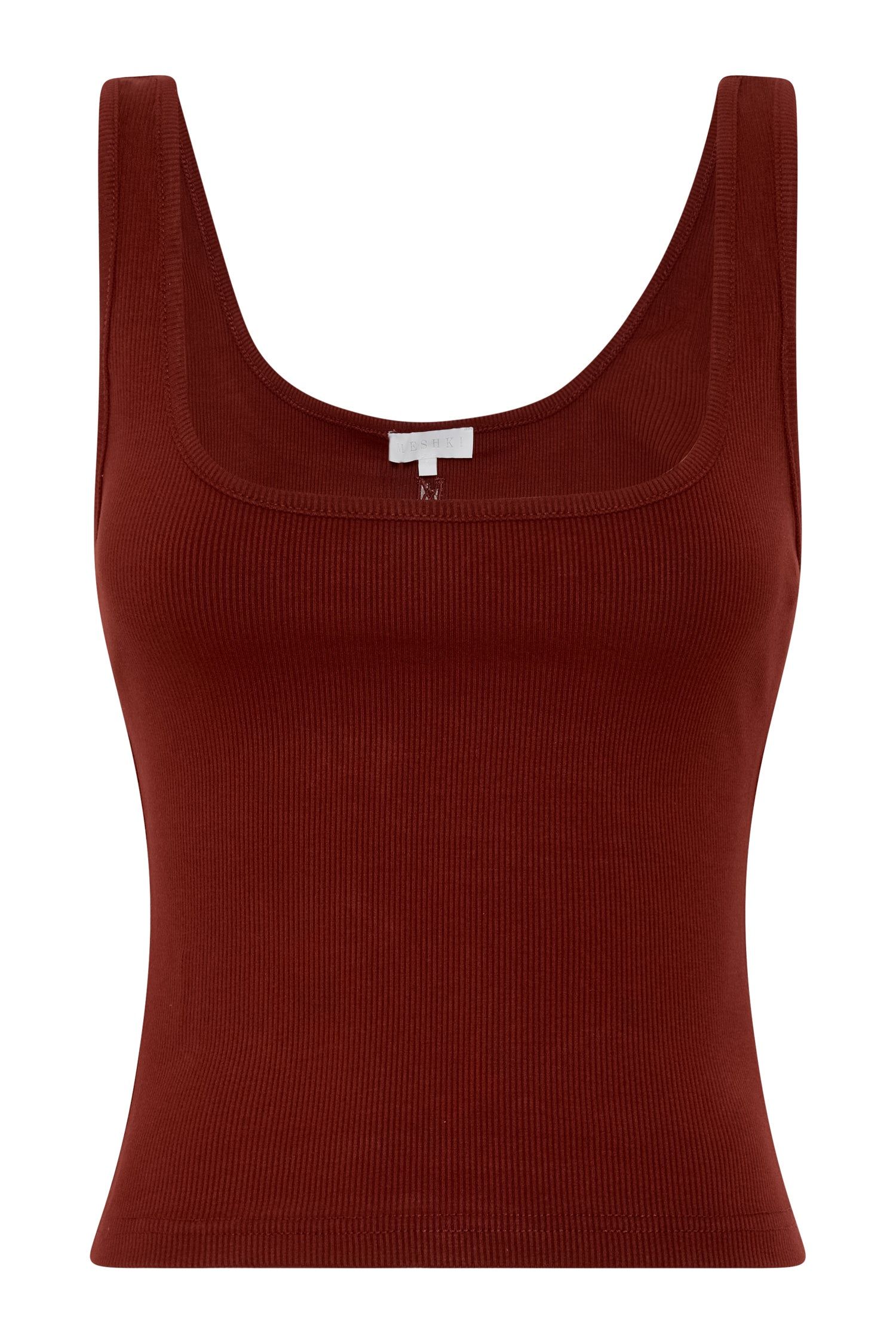 Meghan Square Neck Ribbed Top - Cherry Chocolate sold by Meshki product image thumbnail 8