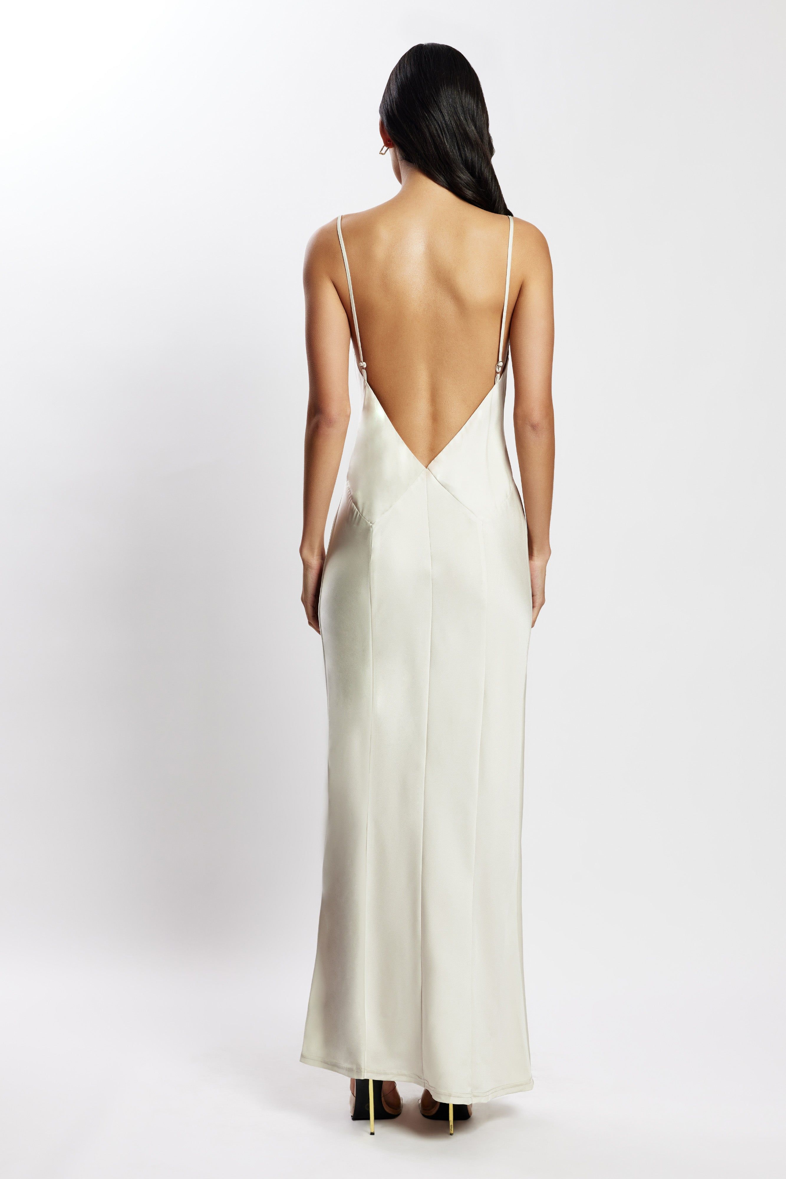 Baily Satin Maxi Dress - Silver sold by Meshki product image thumbnail 2