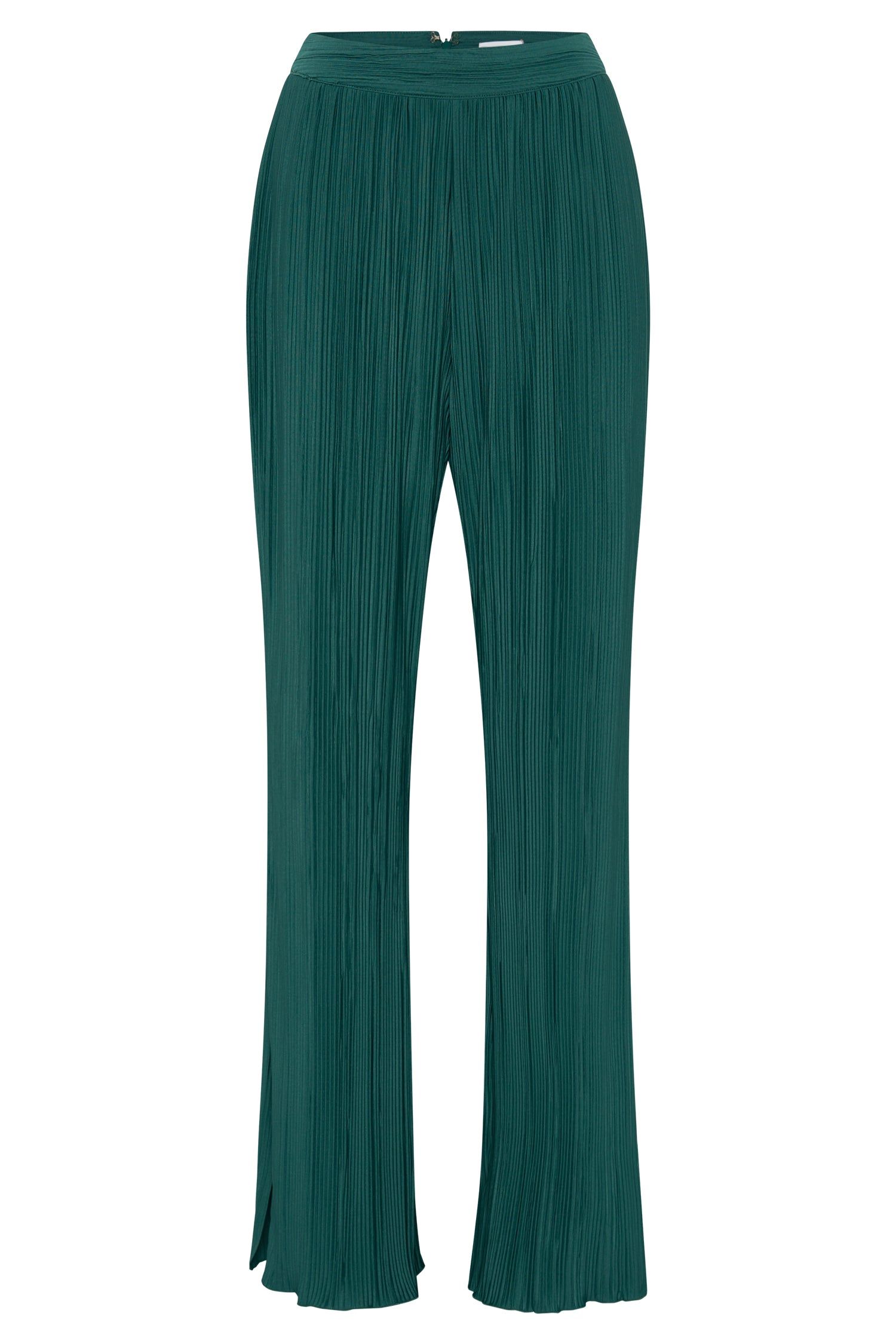 Mehru Crinkle Straight Leg Pant - Emerald sold by Meshki product image thumbnail 6