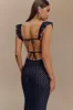 Ezra Lace Maxi Dress - Navy sold by Meshki