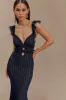 Ezra Lace Maxi Dress - Navy sold by Meshki