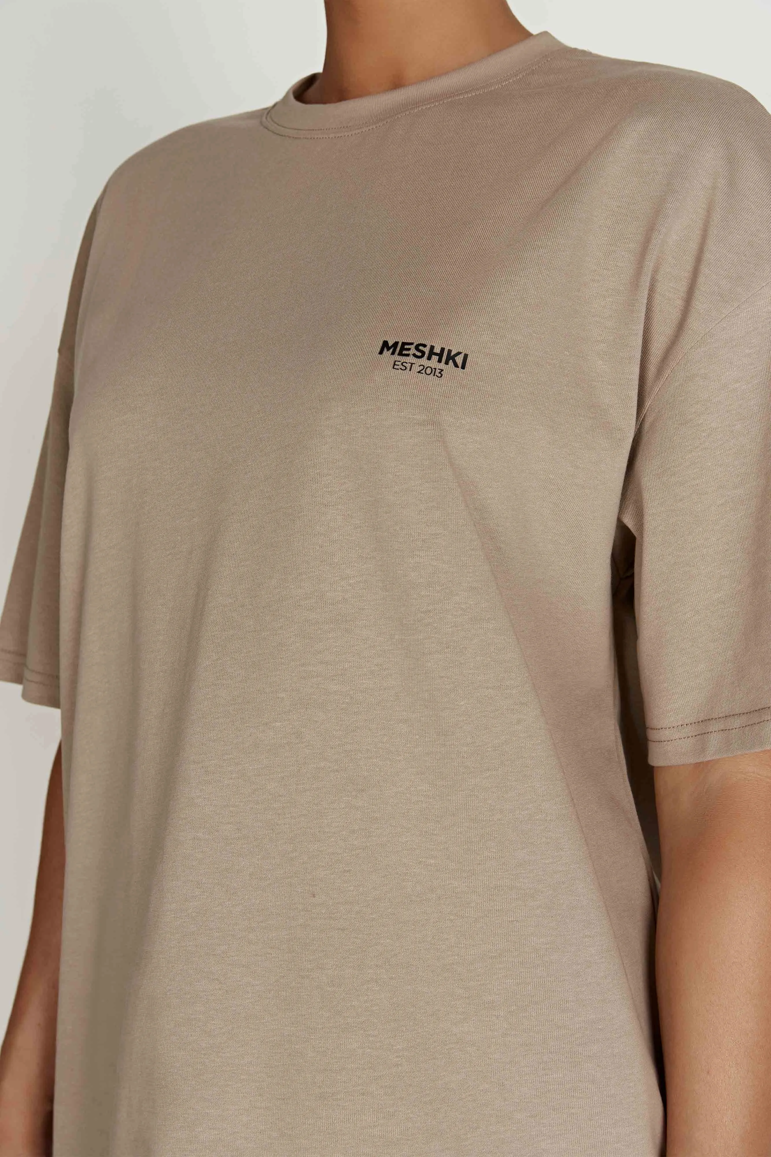 Jaimie Oversized Unisex Tee - Cement sold by Meshki product image thumbnail 4