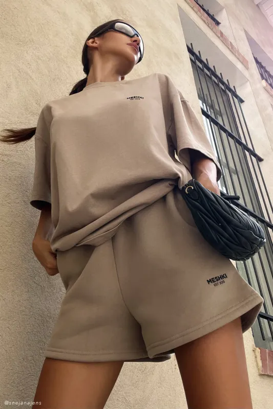 Jaimie Oversized Unisex Tee - Cement made by Meshki