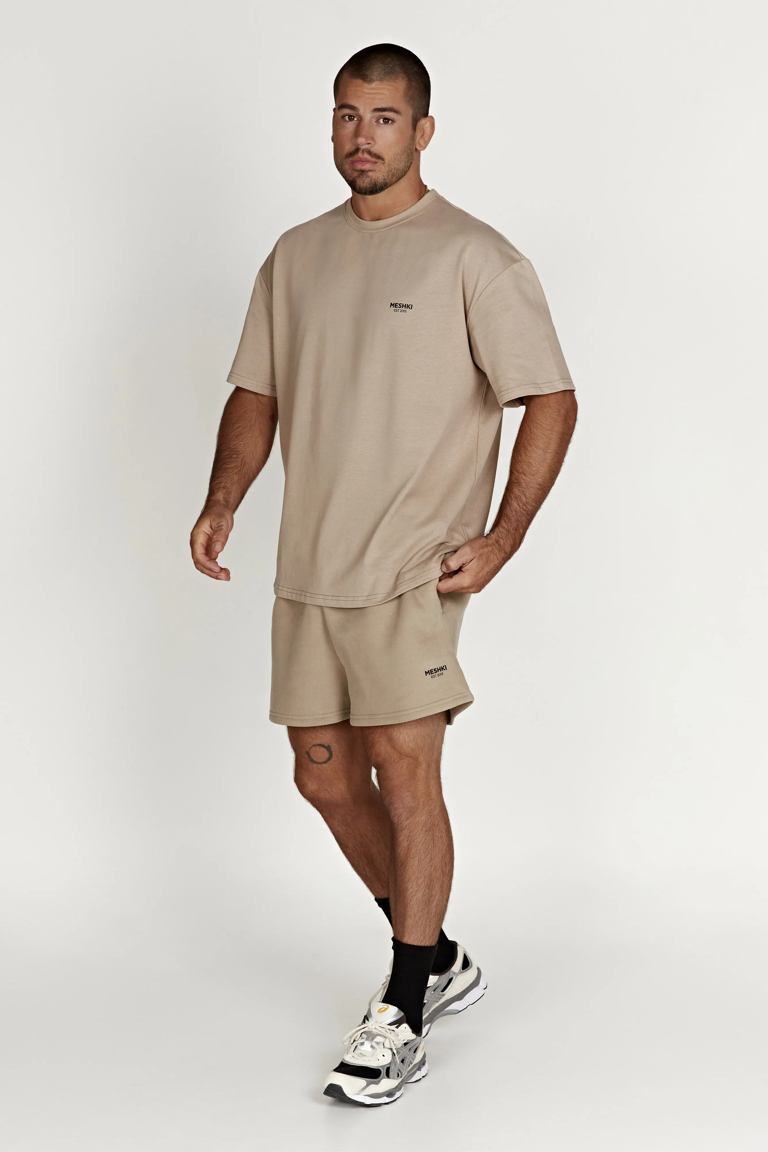 Jaimie Oversized Unisex Tee - Cement sold by Meshki product image thumbnail 5