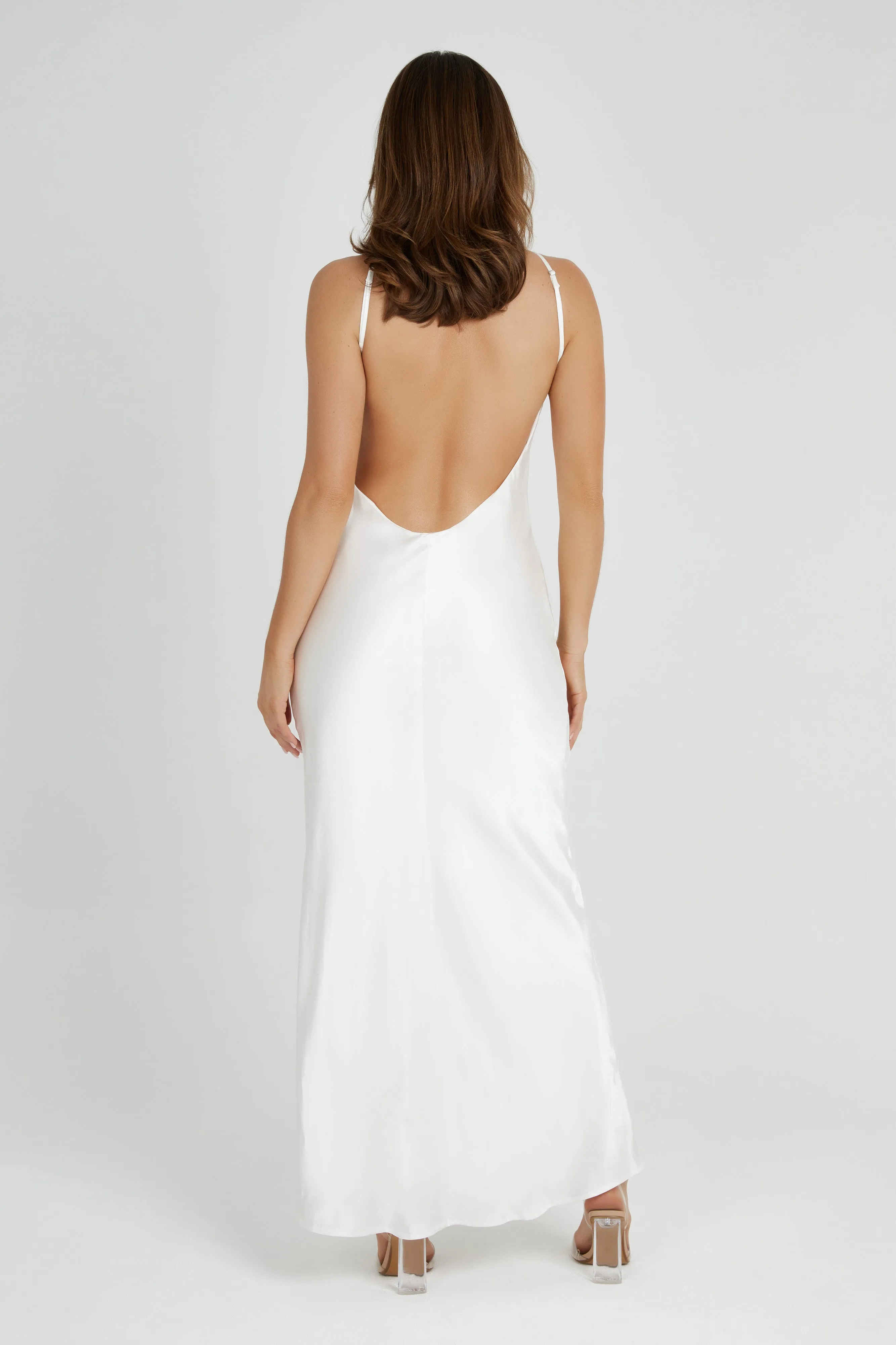 Lucia Satin Cut Out Maxi Dress - White sold by Meshki product image thumbnail 2