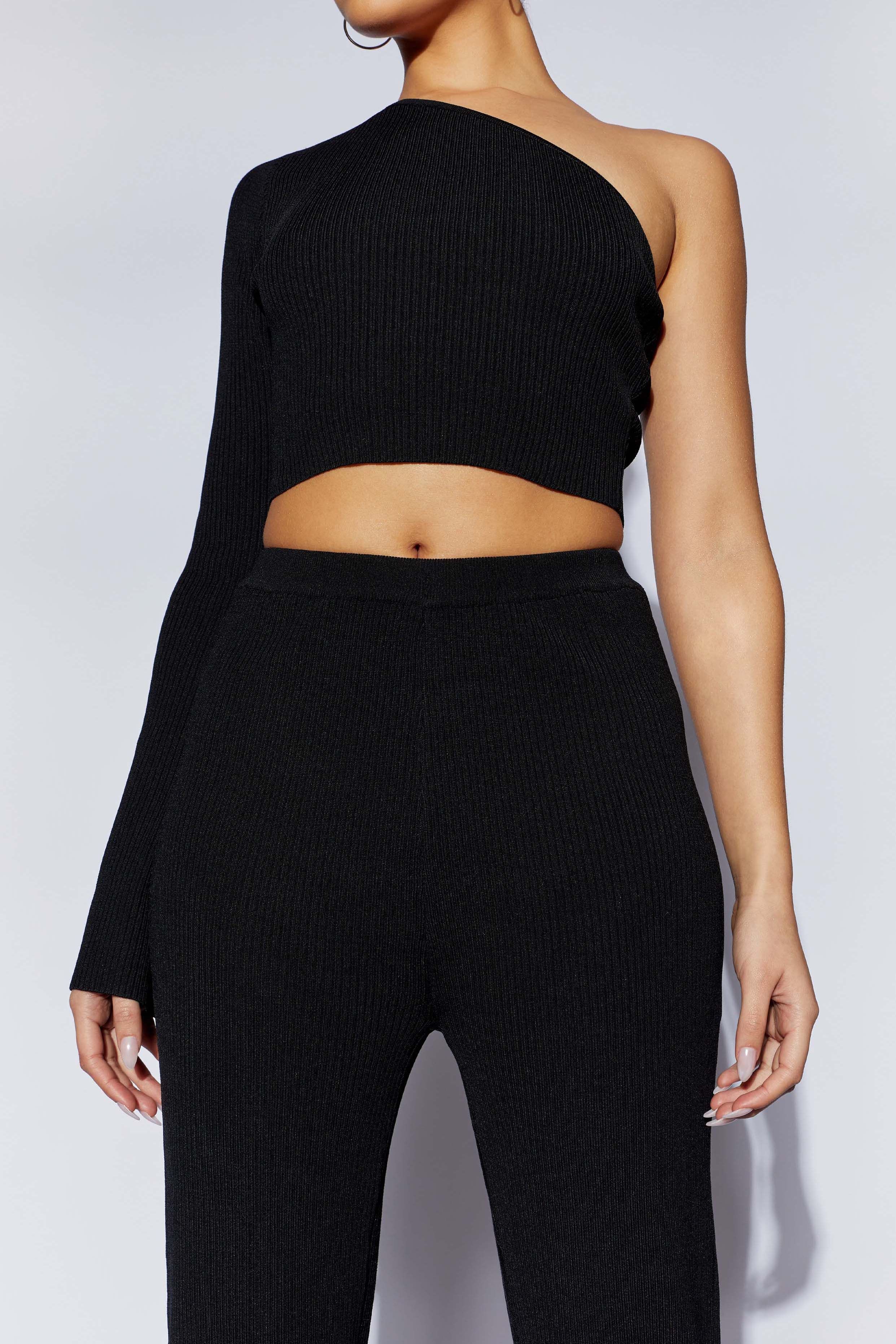 Rue Knit Flared Pants - Black sold by Meshki product image thumbnail 3