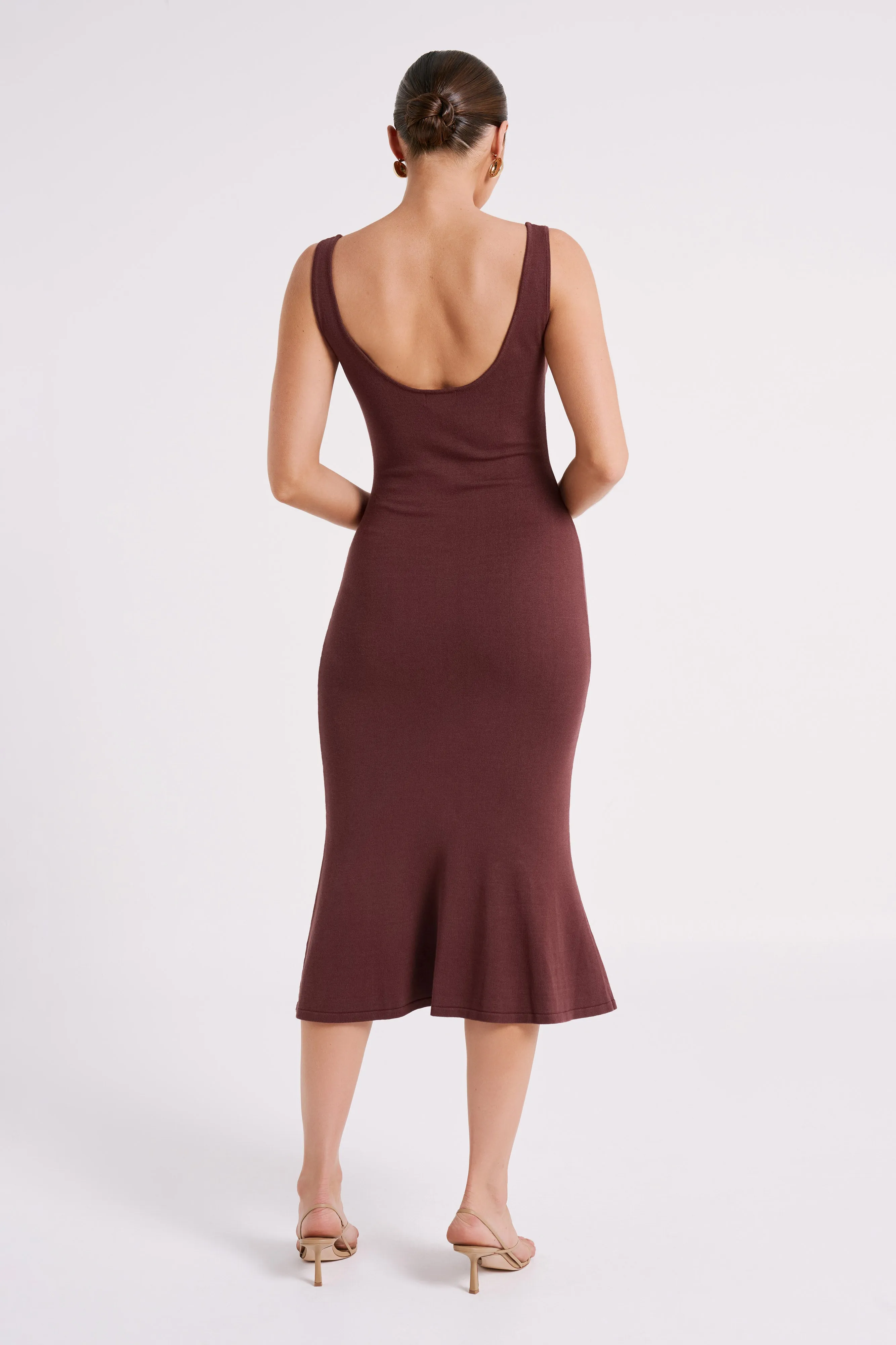 Easton Knit Midi Dress - Dark Chocolate sold by Meshki product image thumbnail 3