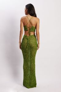Rosella Crochet Maxi Skirt - Green sold by Meshki