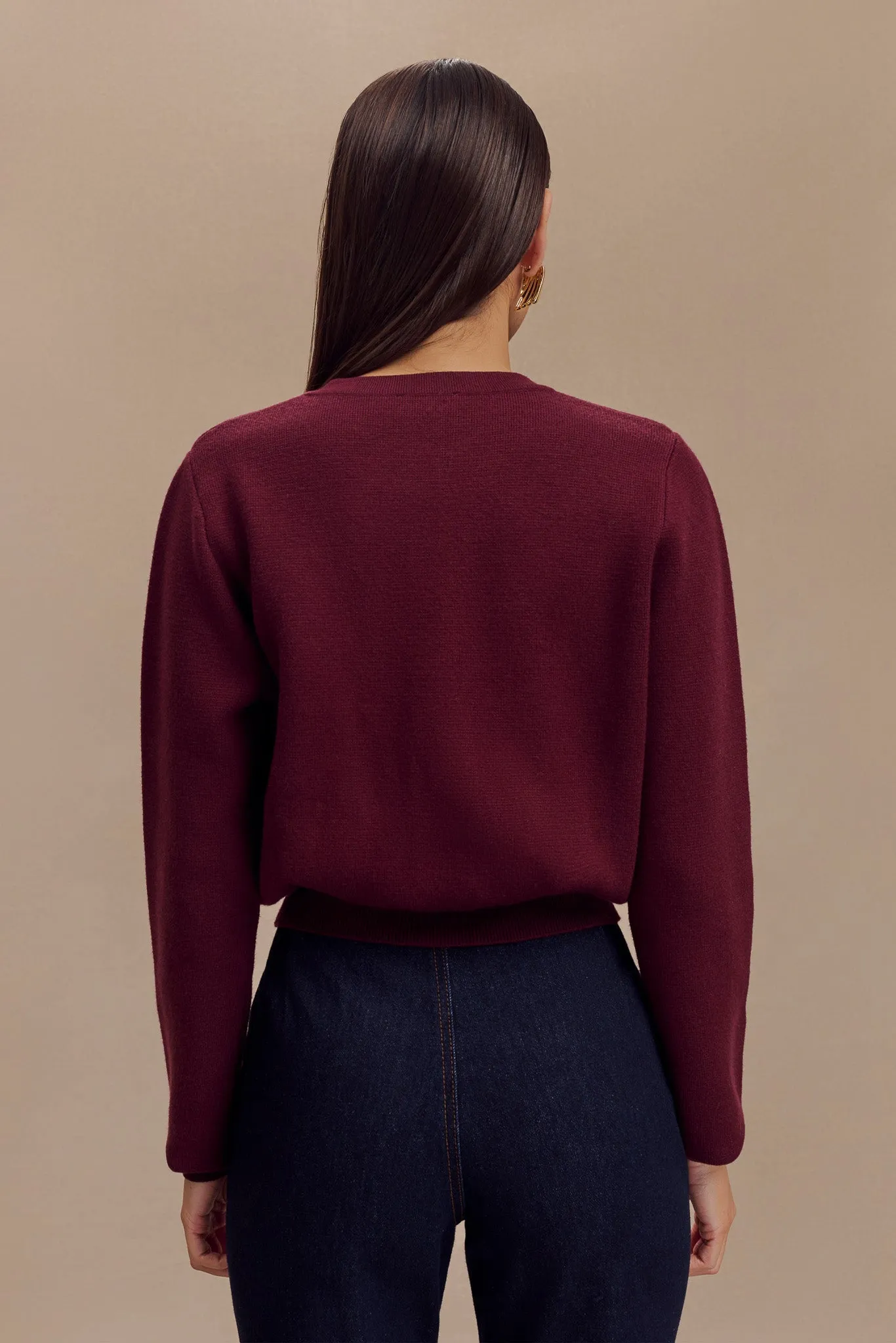 Tabitha Knit Cardigan - Merlot sold by Meshki product image thumbnail 2