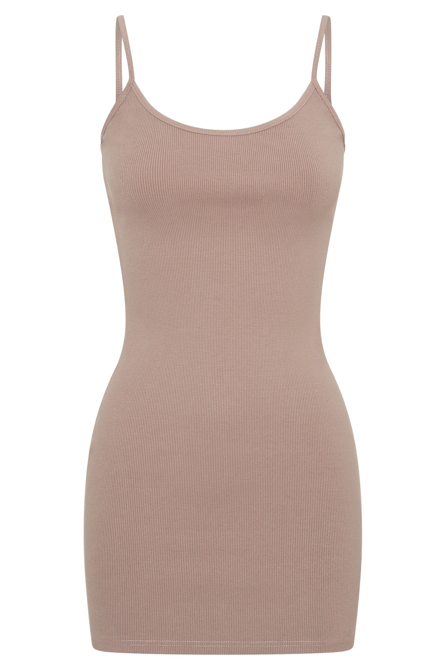 Alexis Mini Ribbed Dress - Taupe sold by Meshki product image thumbnail 7