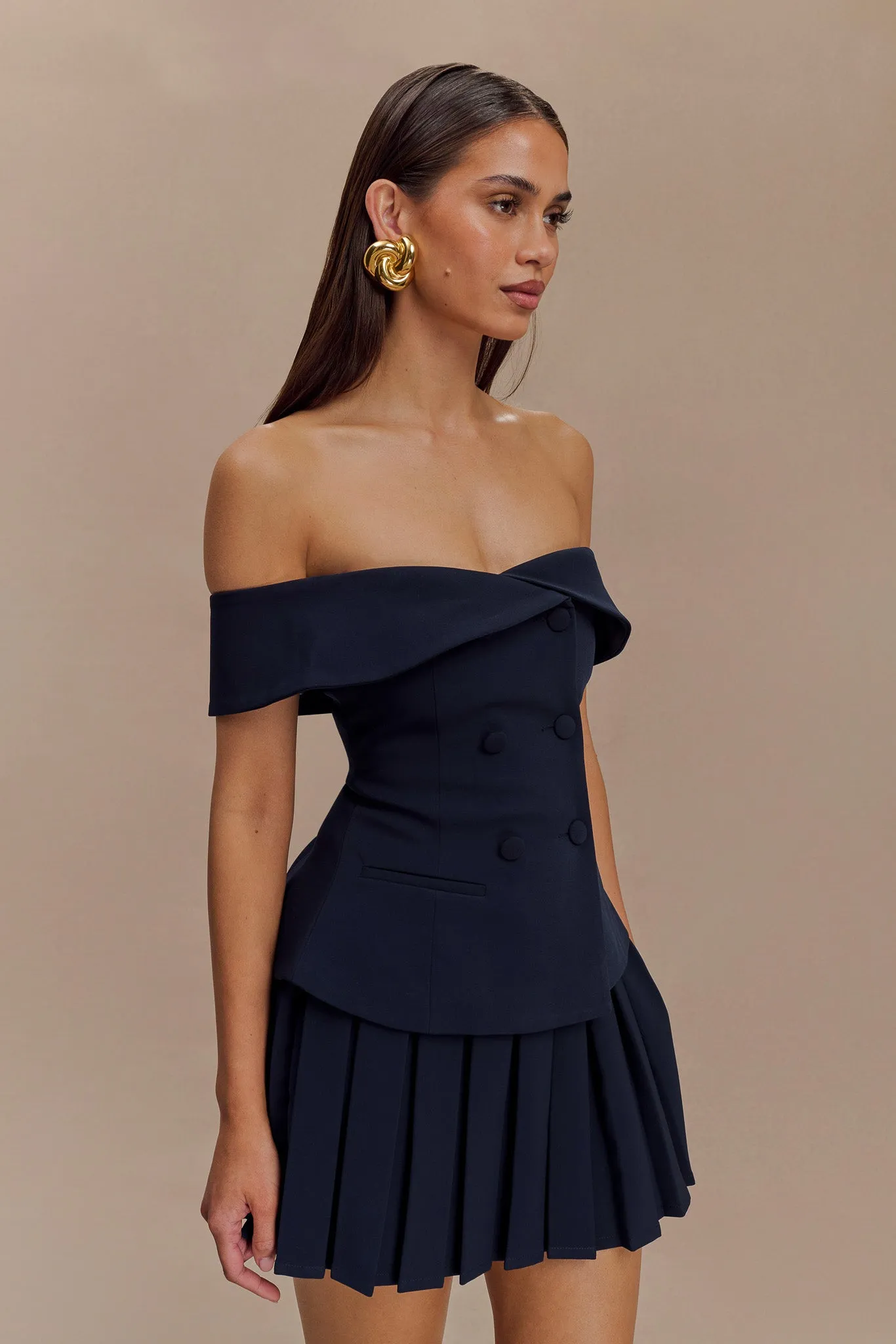 Krista Strapless Suiting Top - Navy sold by Meshki product image thumbnail 5
