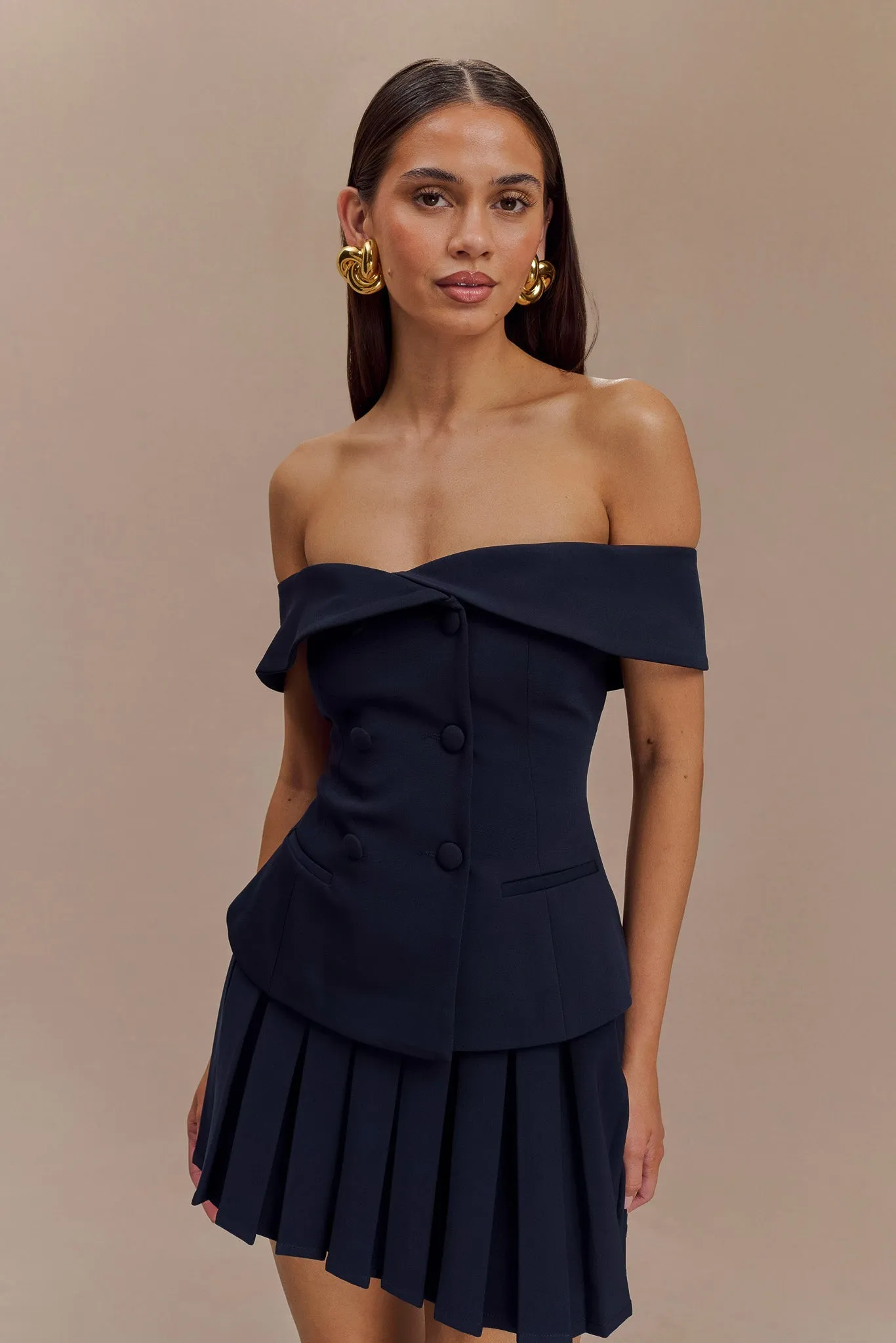Krista Strapless Suiting Top - Navy sold by Meshki product image thumbnail 3