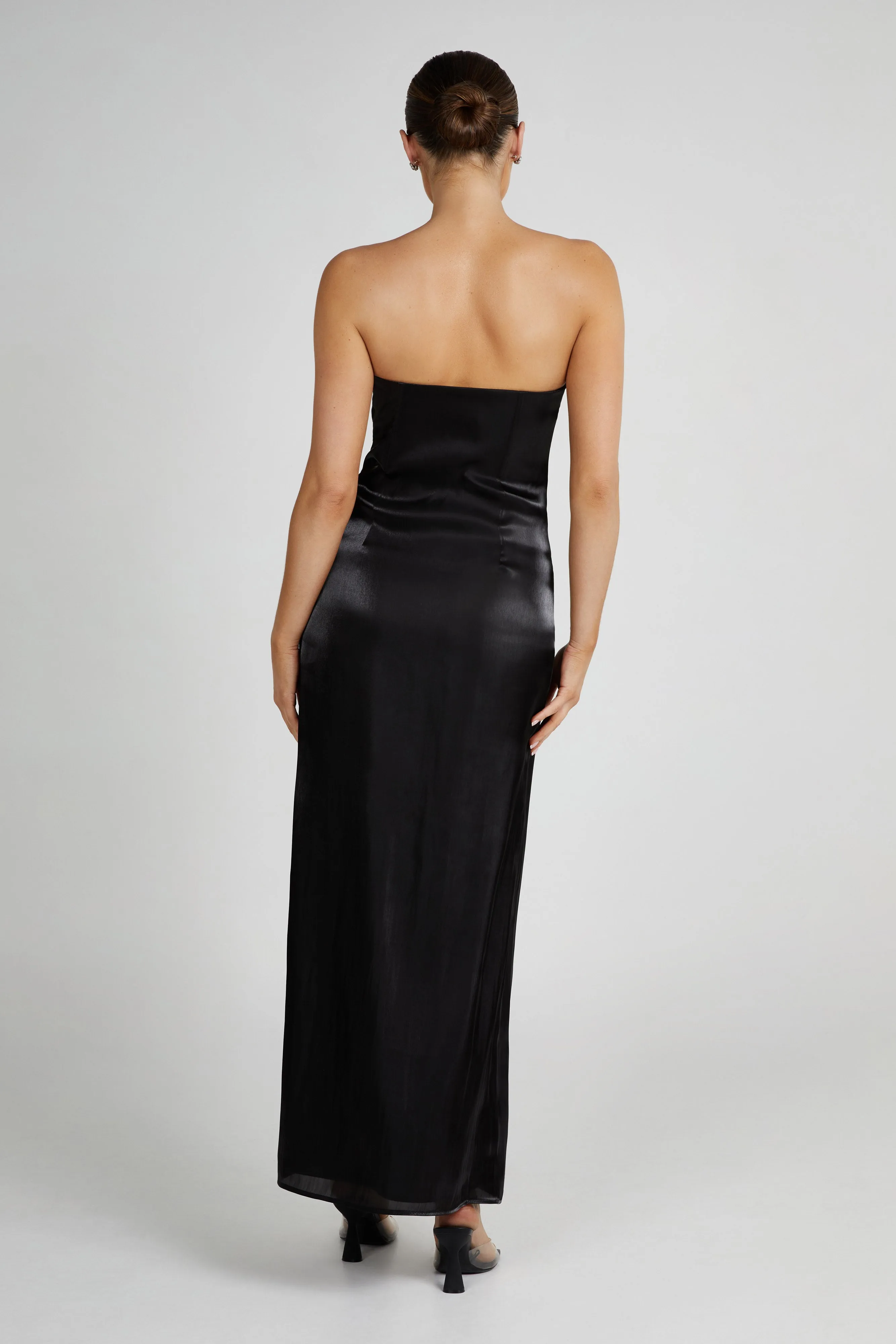 Chantelle Liquid Satin Midi Dress - Black sold by Meshki product image thumbnail 4
