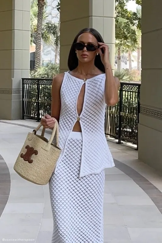 Guiliana Sleeveless Knit Top - Ivory sold by Meshki