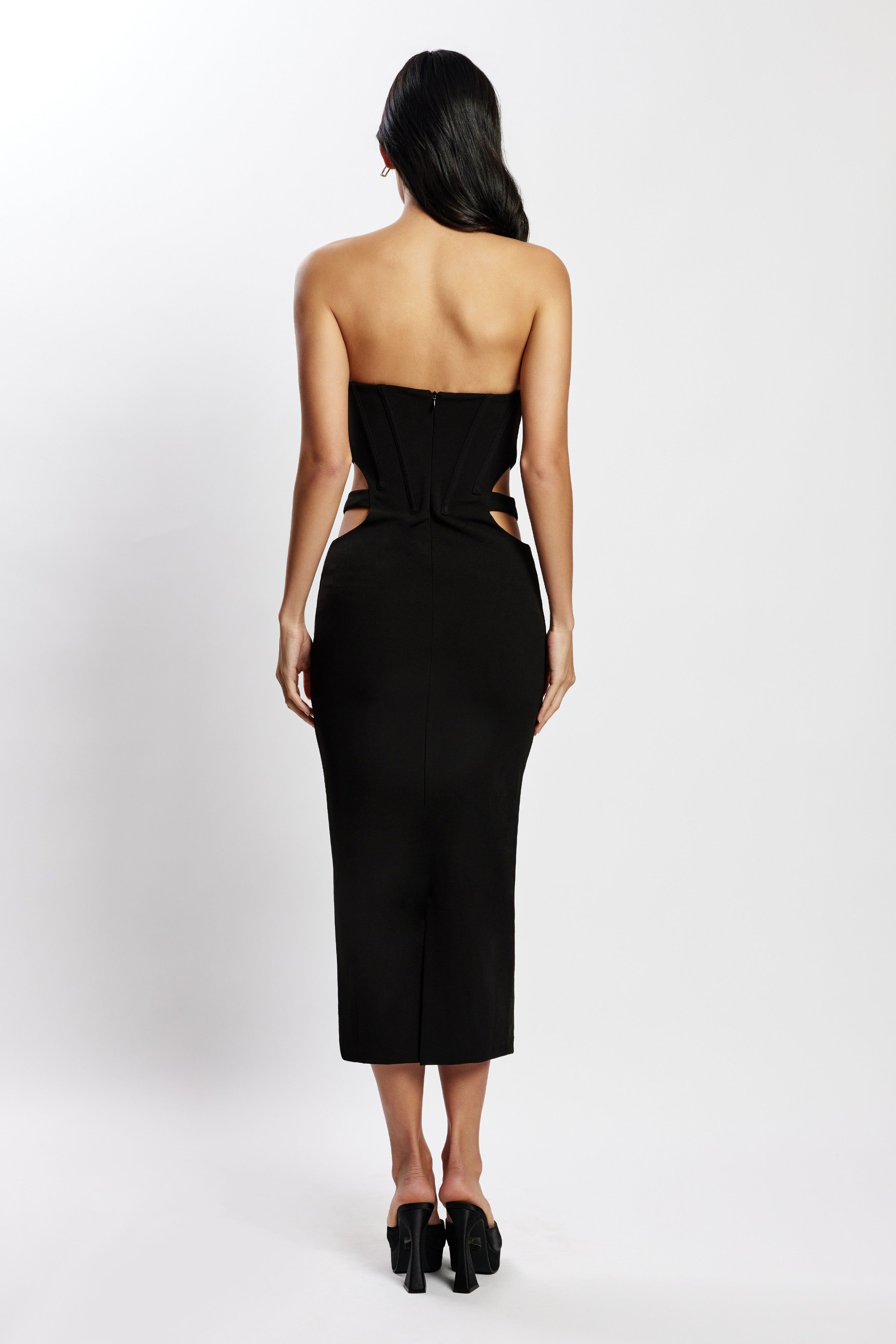 Catherine Cut Out Midi Dress - Black sold by Meshki product image thumbnail 2