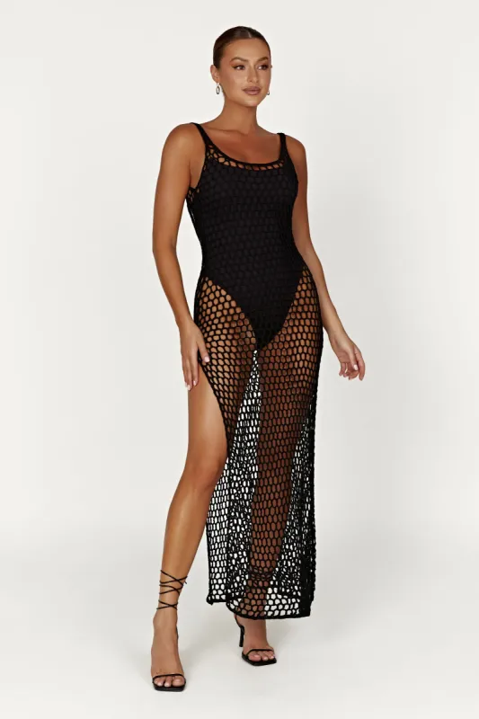 Bodhi Crochet Maxi Dress - Black sold by Meshki