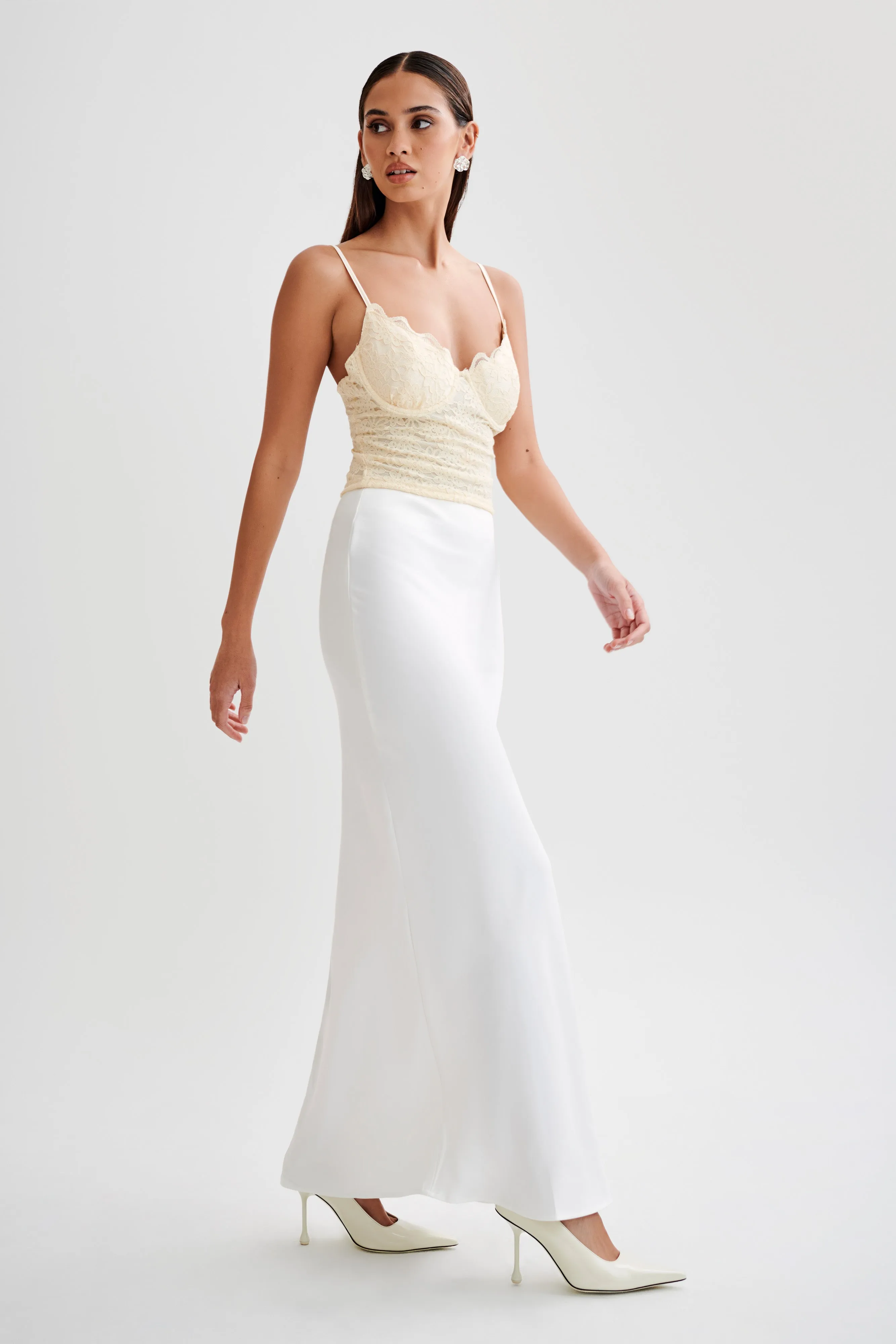 Joey Lace Corset Top - Ivory sold by Meshki product image thumbnail 4