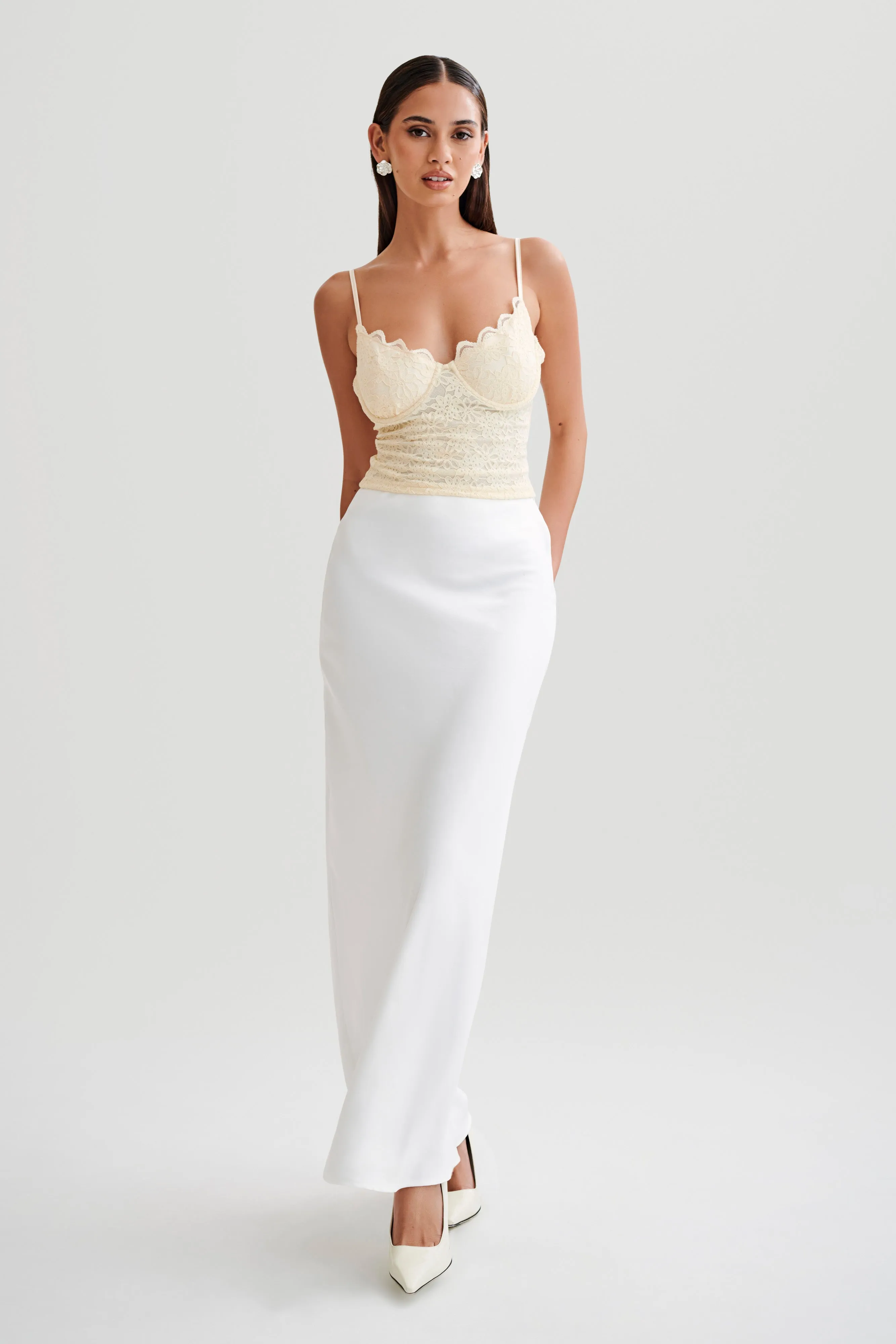 Joey Lace Corset Top - Ivory sold by Meshki product image thumbnail 5
