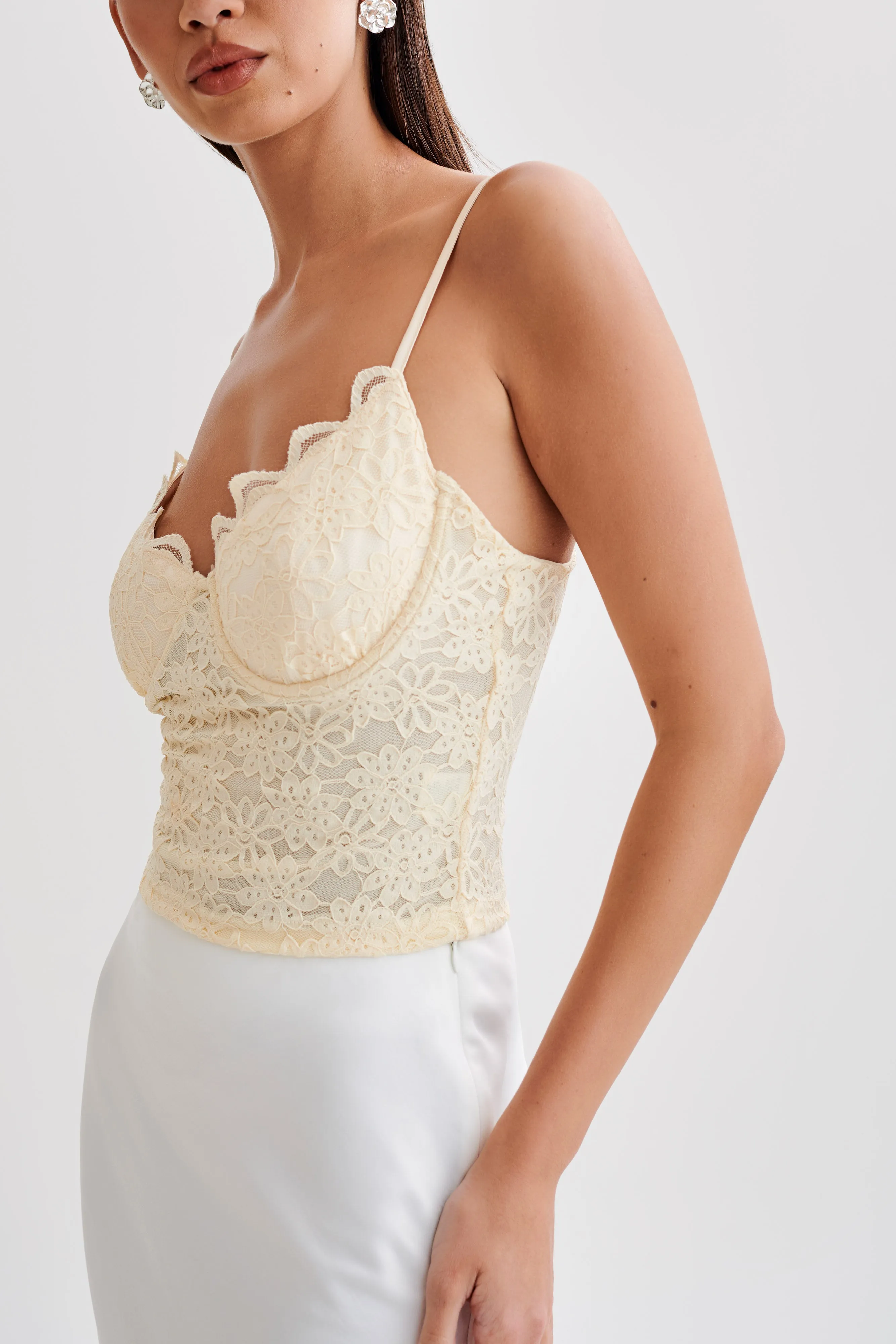 Joey Lace Corset Top - Ivory sold by Meshki product image thumbnail 2