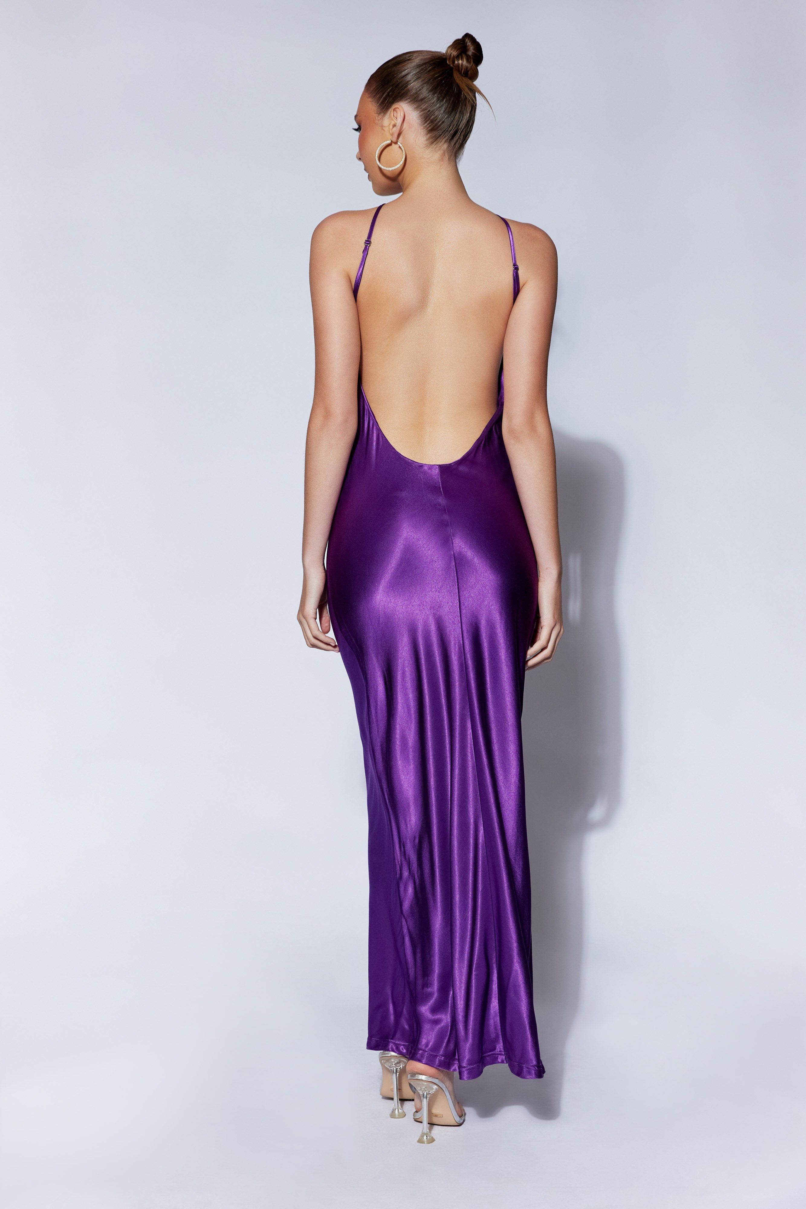 Lucia Satin Cut Out Maxi Dress - Grape sold by Meshki product image thumbnail 2