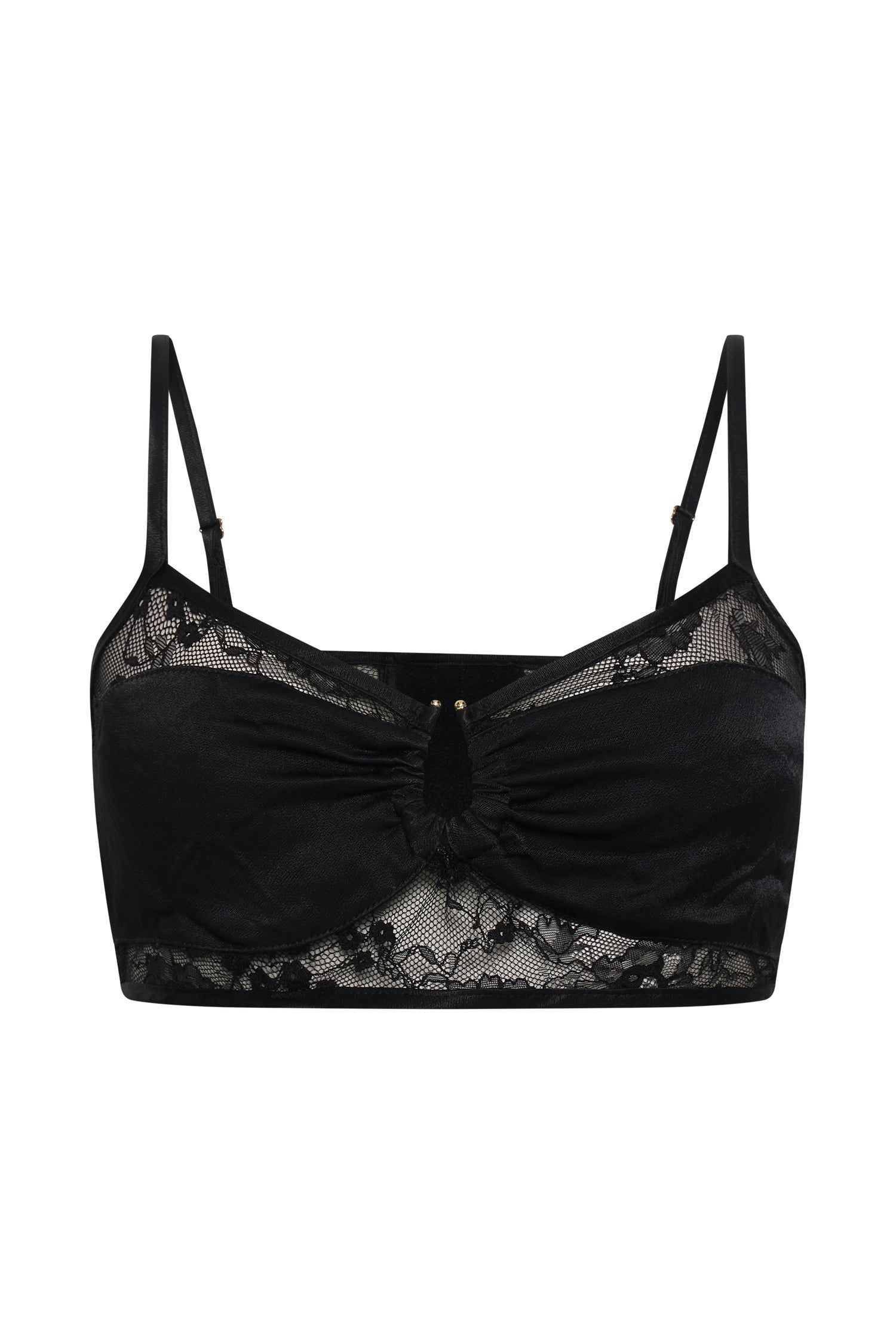 Caity Lace U Bar Crop Top - Black sold by Meshki product image thumbnail 7