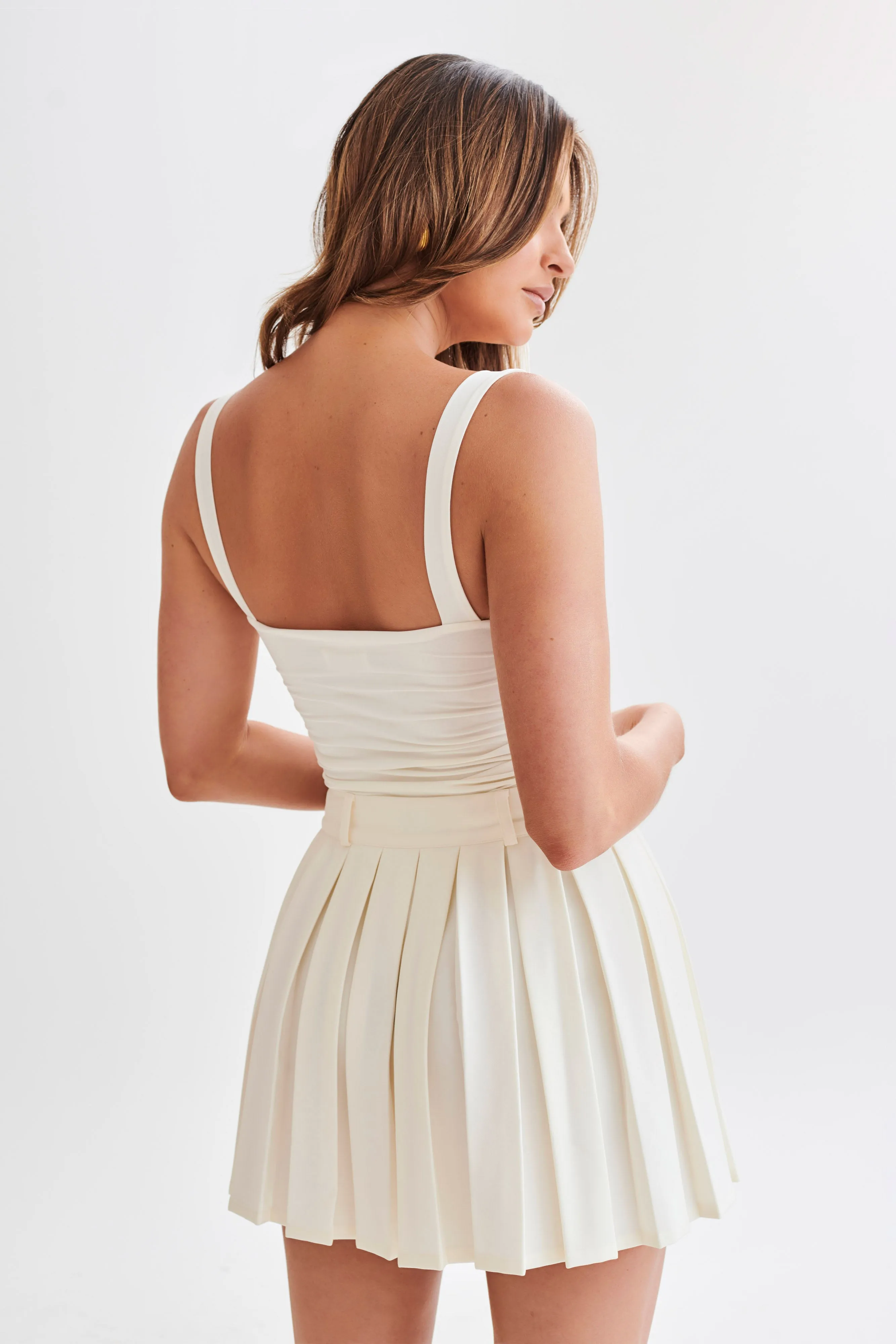 Hailey Slinky Long Line Sweetheart Top - Ivory sold by Meshki product image thumbnail 5