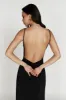 Darcy Cowl Maxi Dress With Low Back - Black sold by Meshki