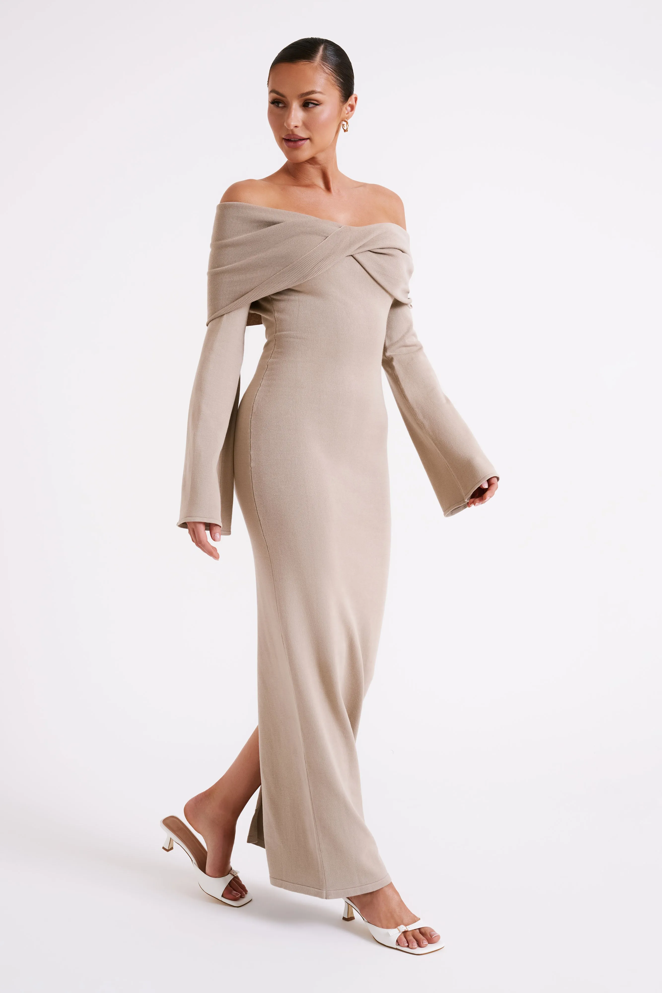 Kenny Long Sleeve Knit Dress - Taupe sold by Meshki product image thumbnail 4