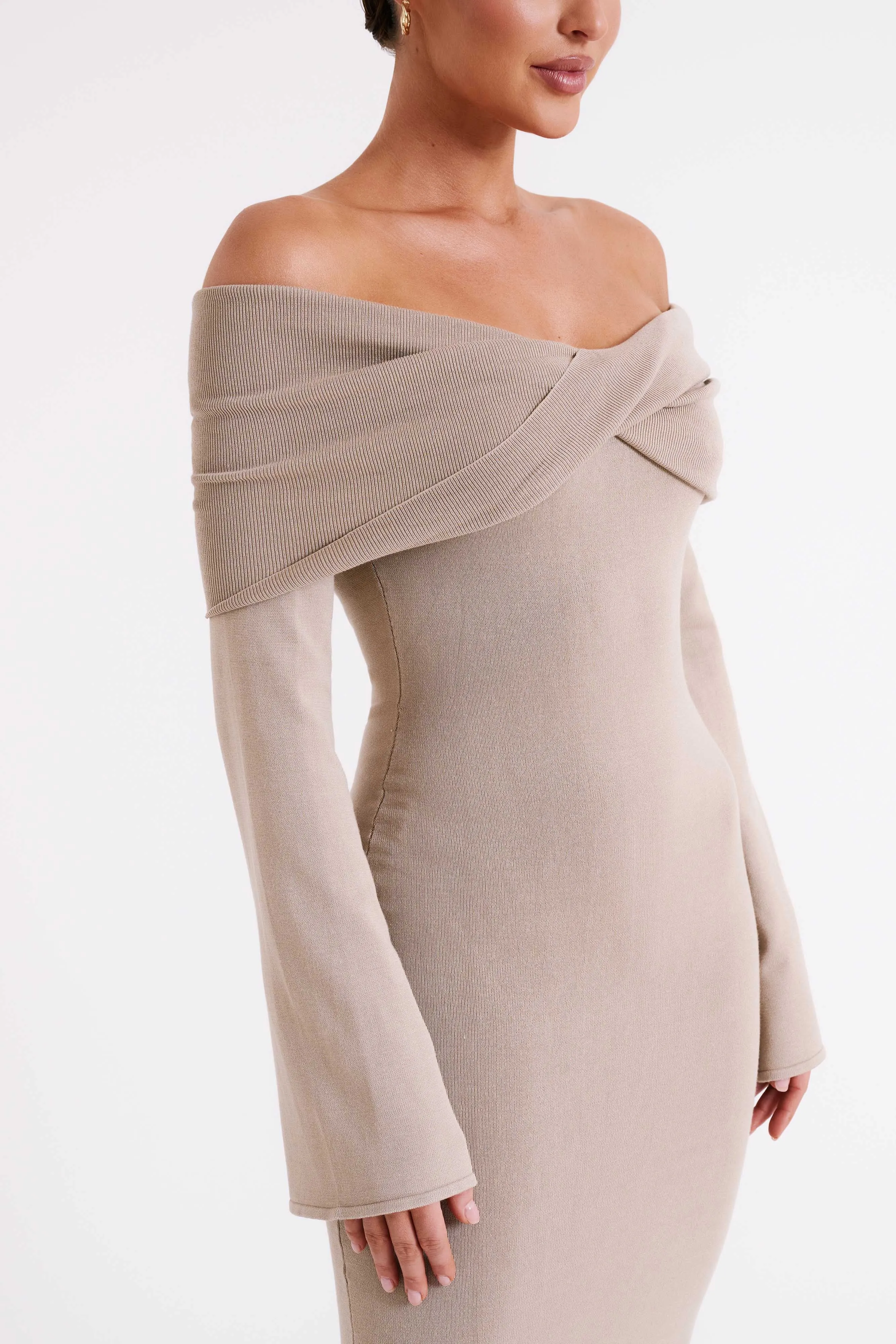 Kenny Long Sleeve Knit Dress - Taupe sold by Meshki product image thumbnail 2