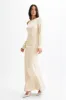 Avery Long Sleeve Maxi Dress - Gold sold by Meshki