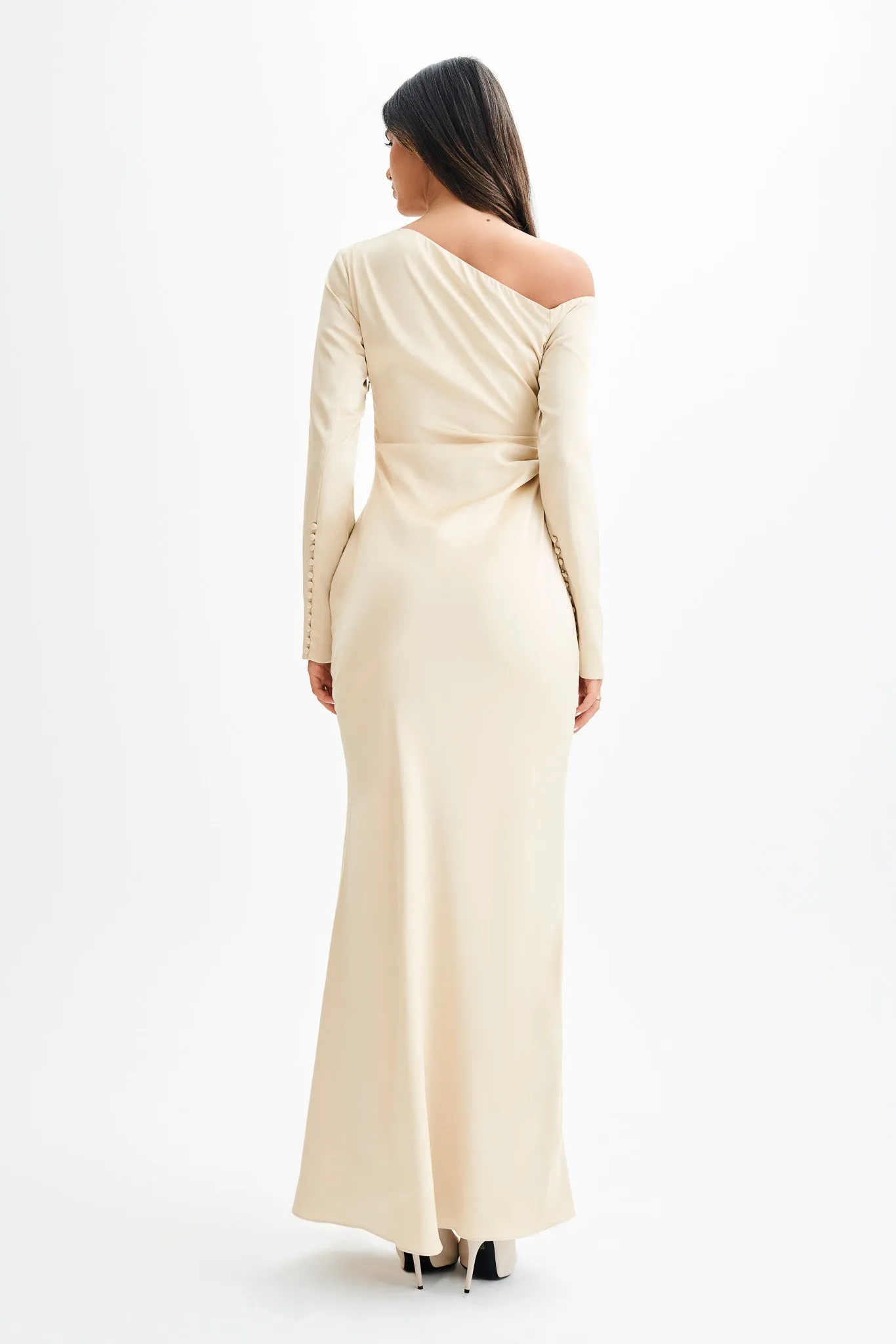 Avery Long Sleeve Maxi Dress - Gold sold by Meshki product image thumbnail 2