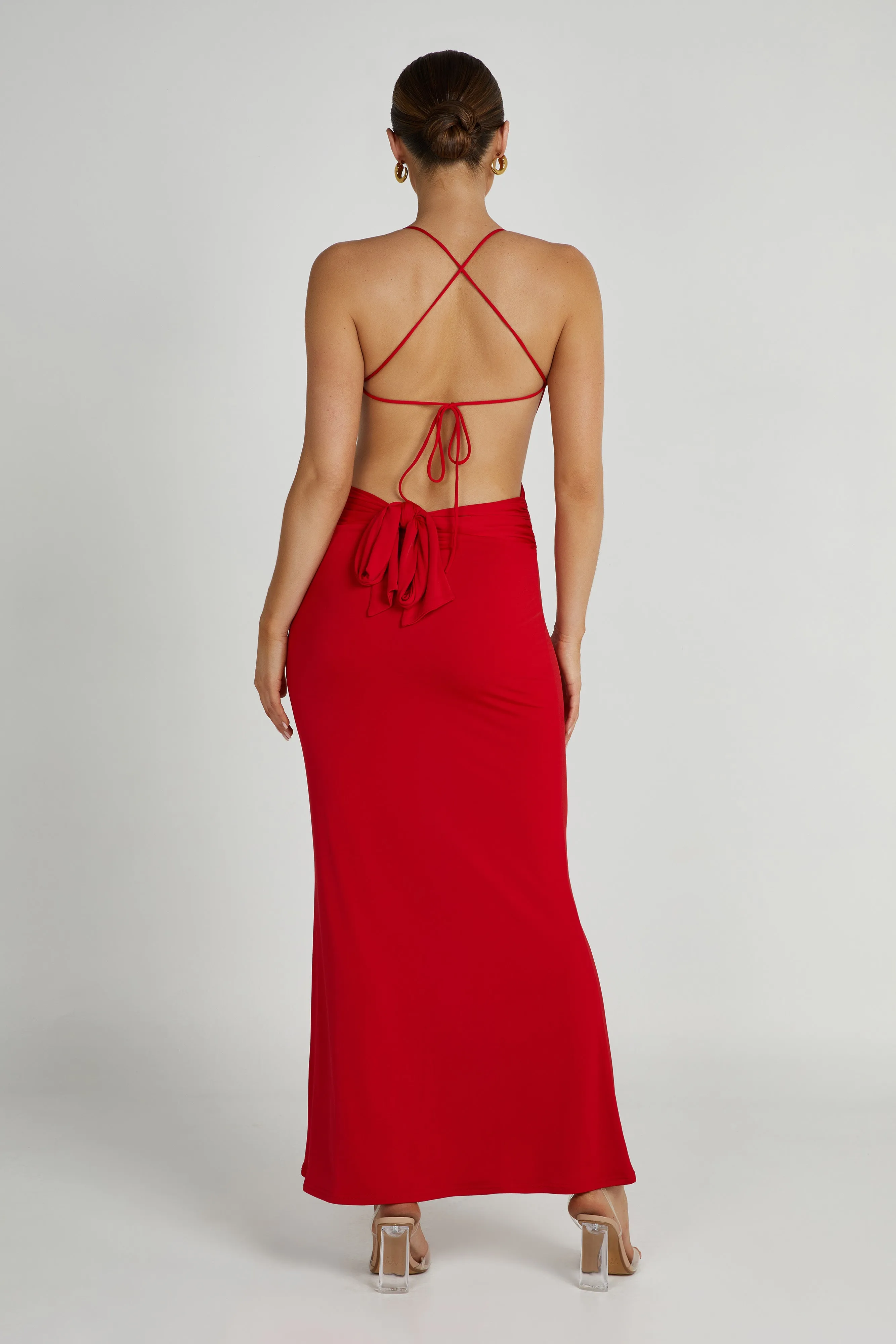 Indiana Slinky Maxi Dress - Red sold by Meshki product image thumbnail 3