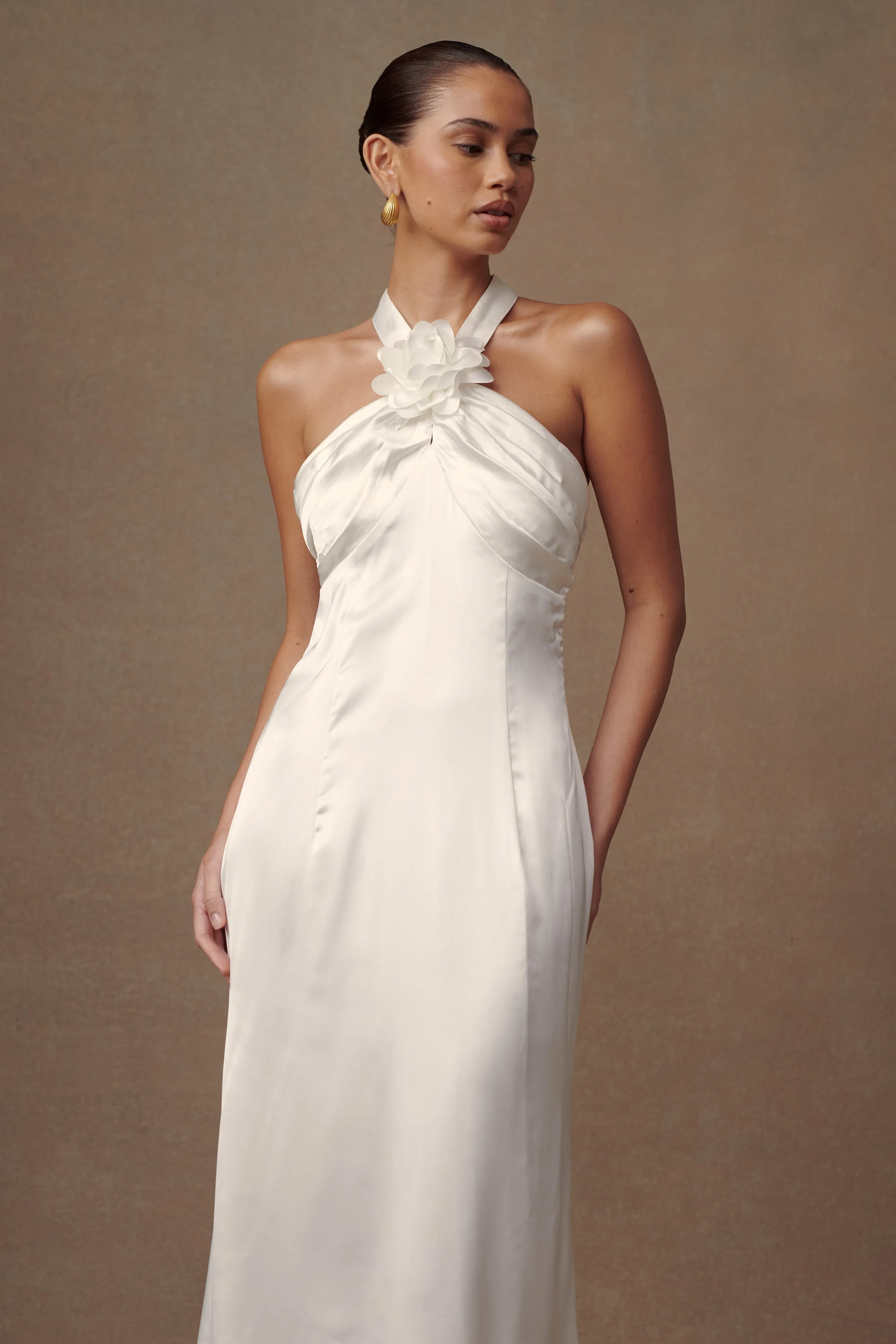 Dylan Rose Halter Maxi Dress - White sold by Meshki product image thumbnail 4