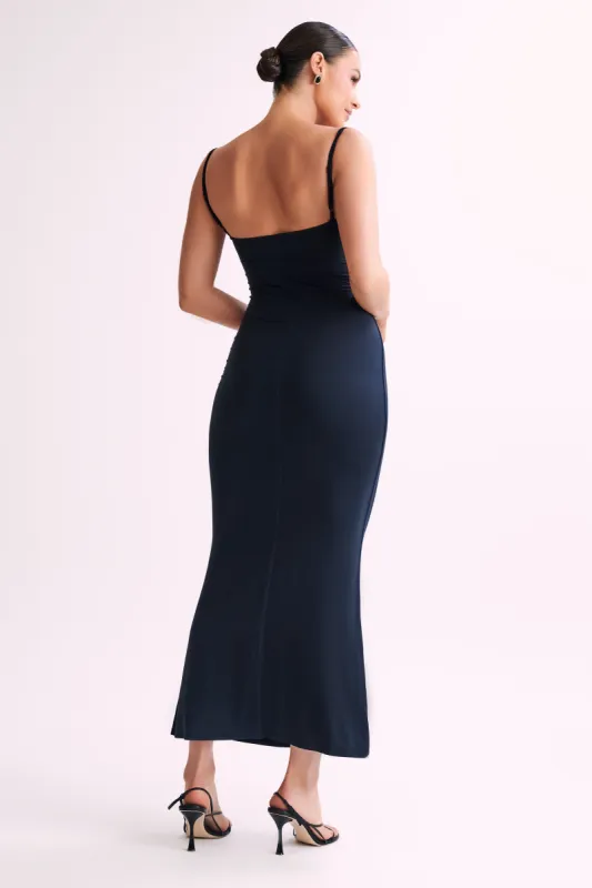 Cassie Modal Fishtail Maxi Dress - Black sold by Meshki