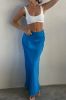 Missy Maxi Satin Skirt - Azure Blue sold by Meshki