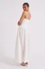 Audrina Strapless Linen Maxi Dress - White sold by Meshki