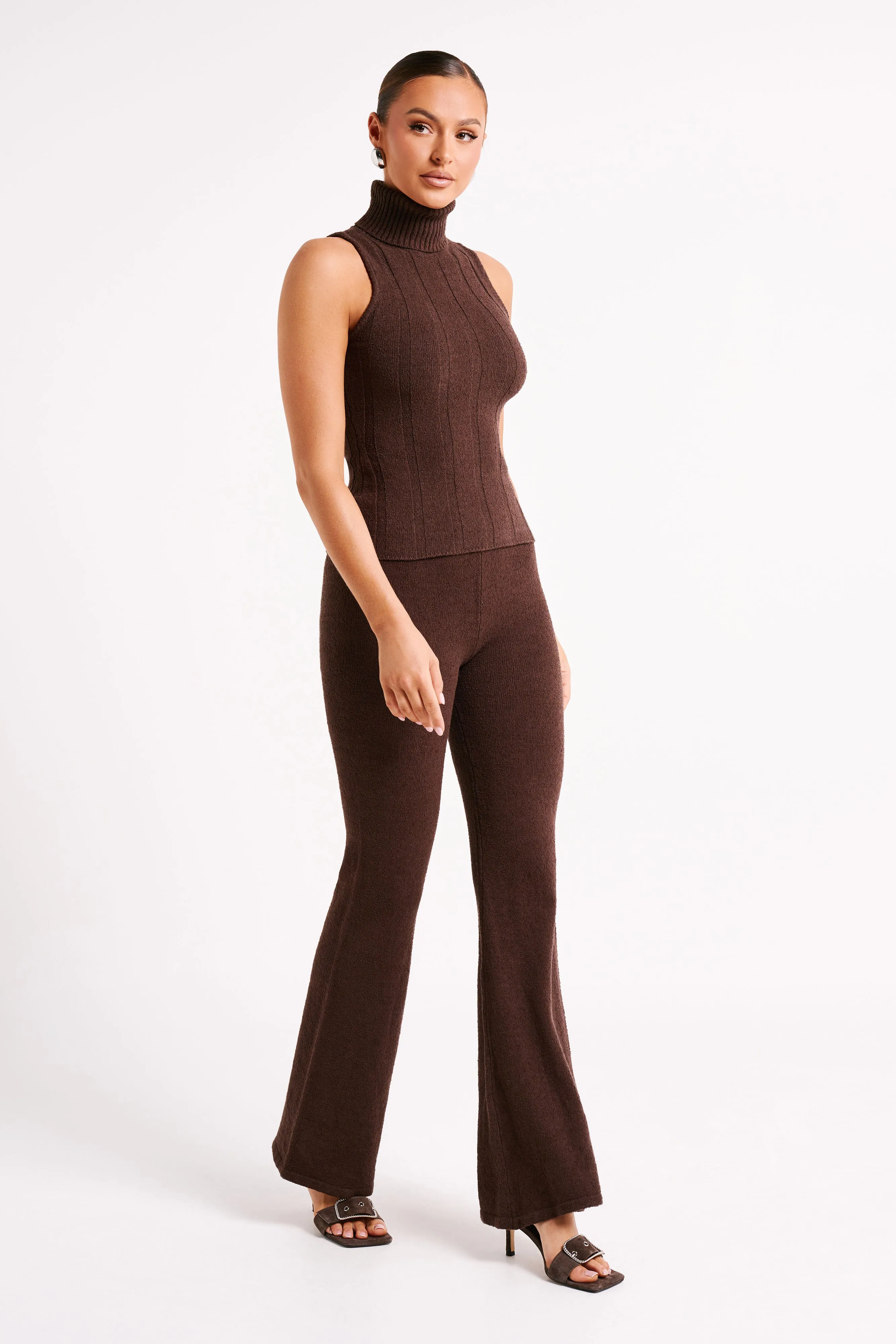 Angelina Knit Pants - Chocolate sold by Meshki product image thumbnail 5