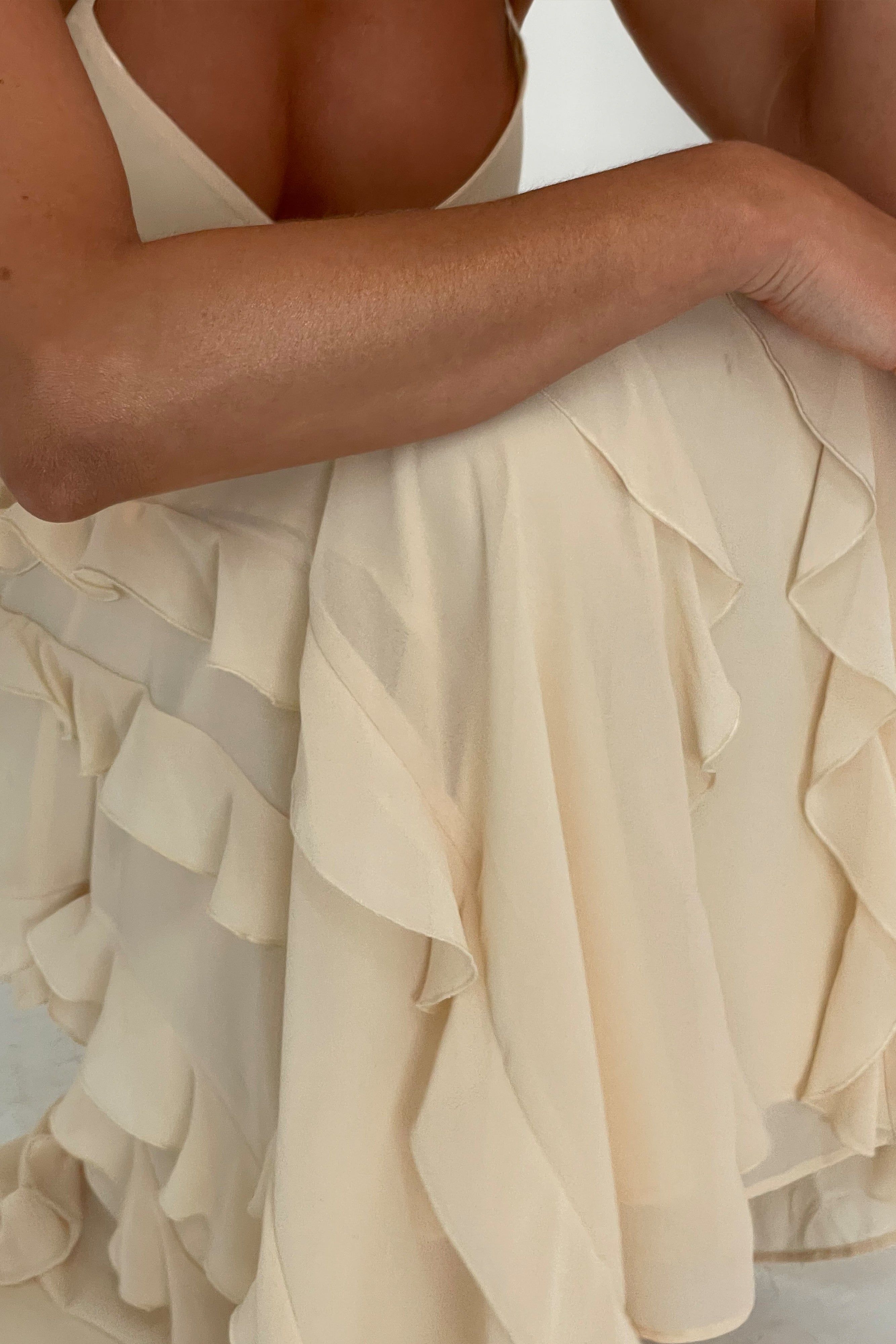 Ines Ruffle Maxi Skirt - Sand sold by Meshki product image thumbnail 3
