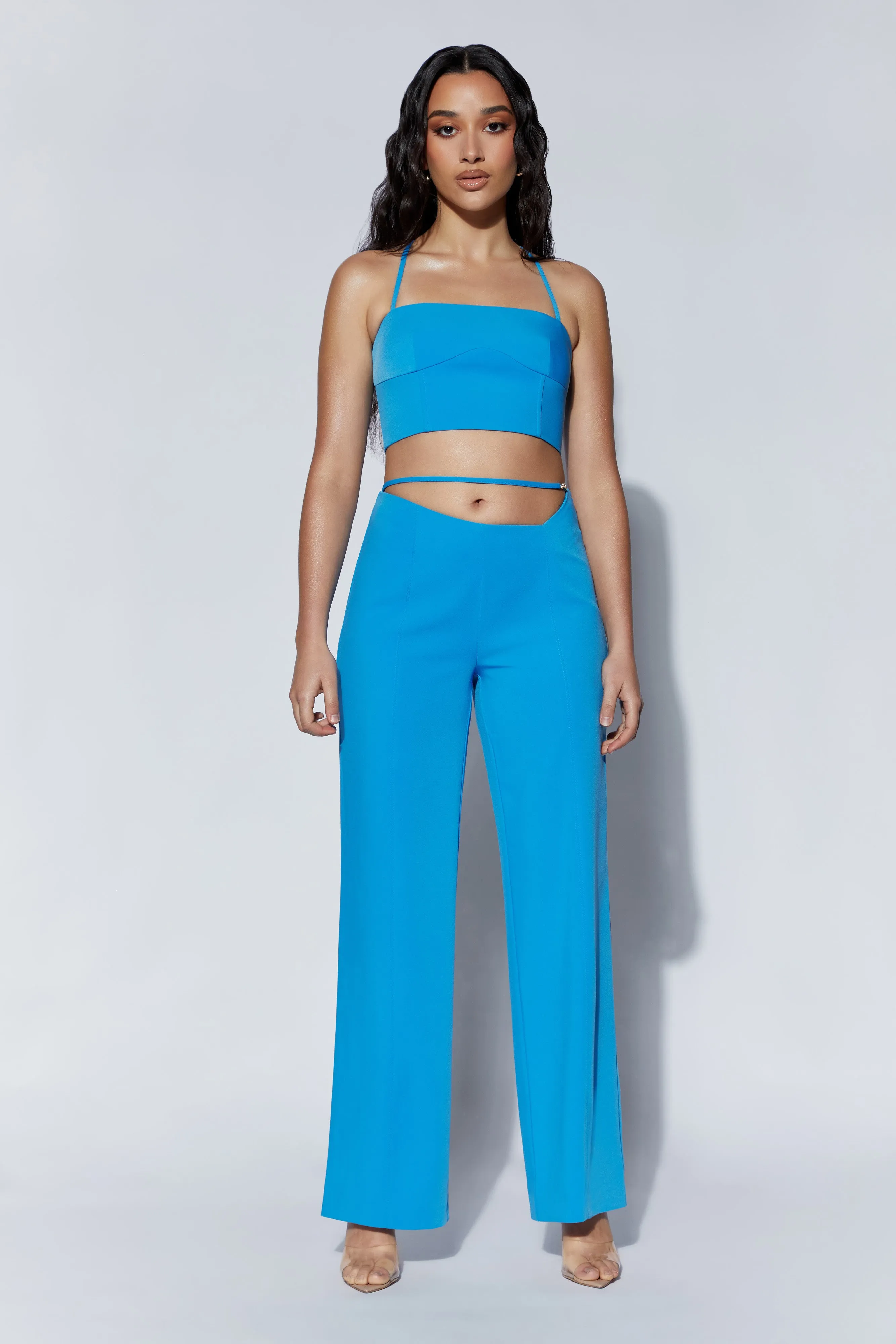 Bahar Seam Line Crop Top - Azure Blue sold by Meshki product image thumbnail 4