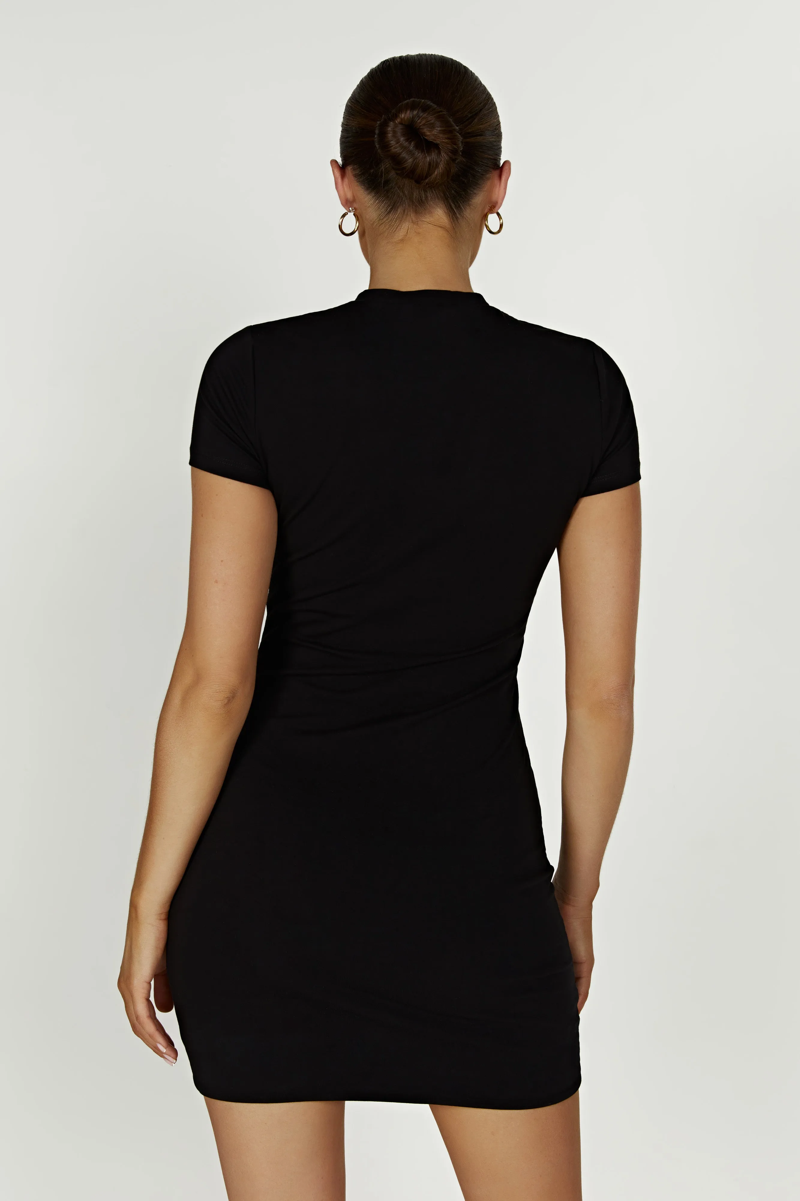 Halston Short Sleeve Mini Dress - Black sold by Meshki product image thumbnail 2