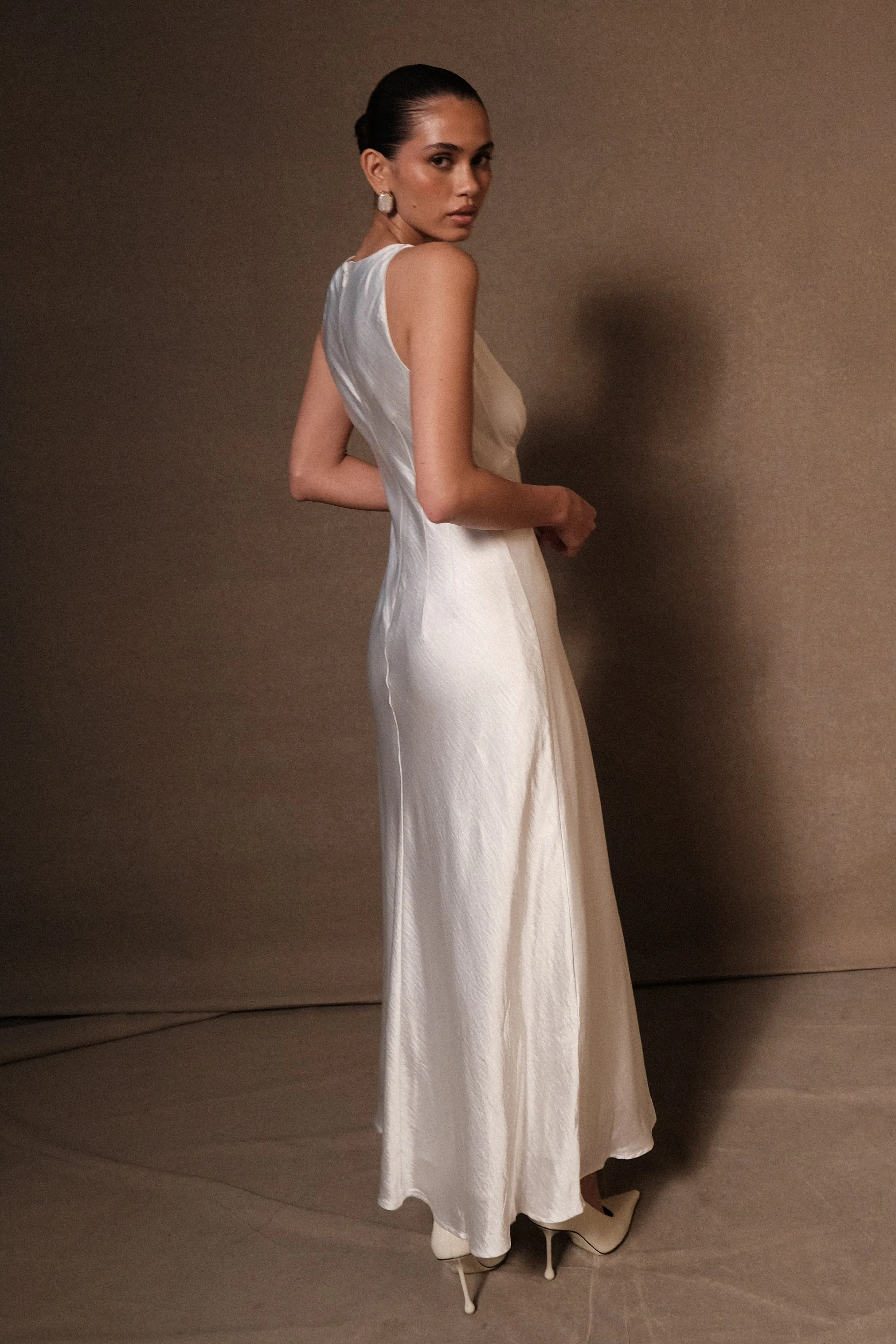 Meghan Satin Maxi Dress - Ivory sold by Meshki product image thumbnail 2