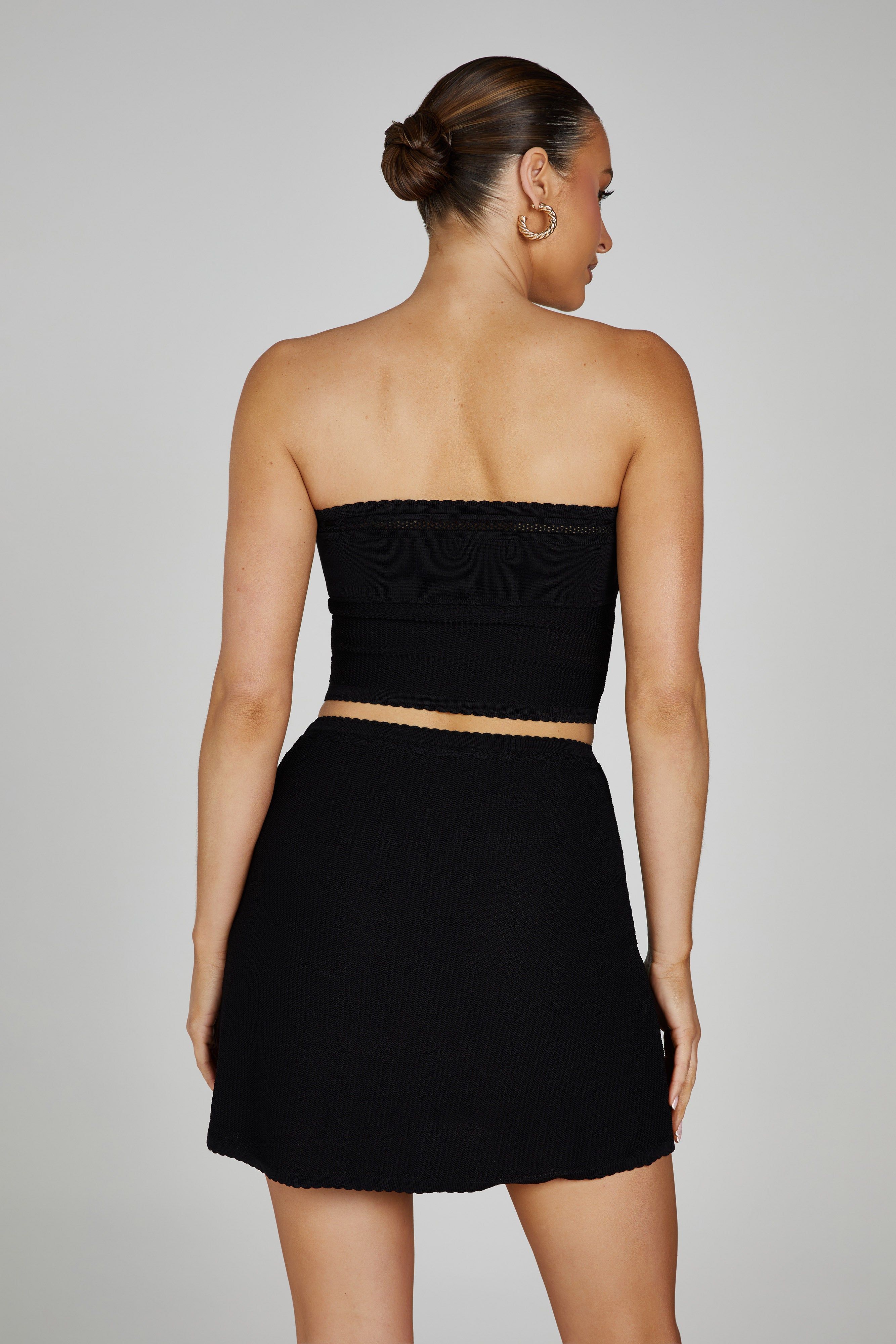 Kyra Waffle Knit Tube Top - Black sold by Meshki product image thumbnail 2