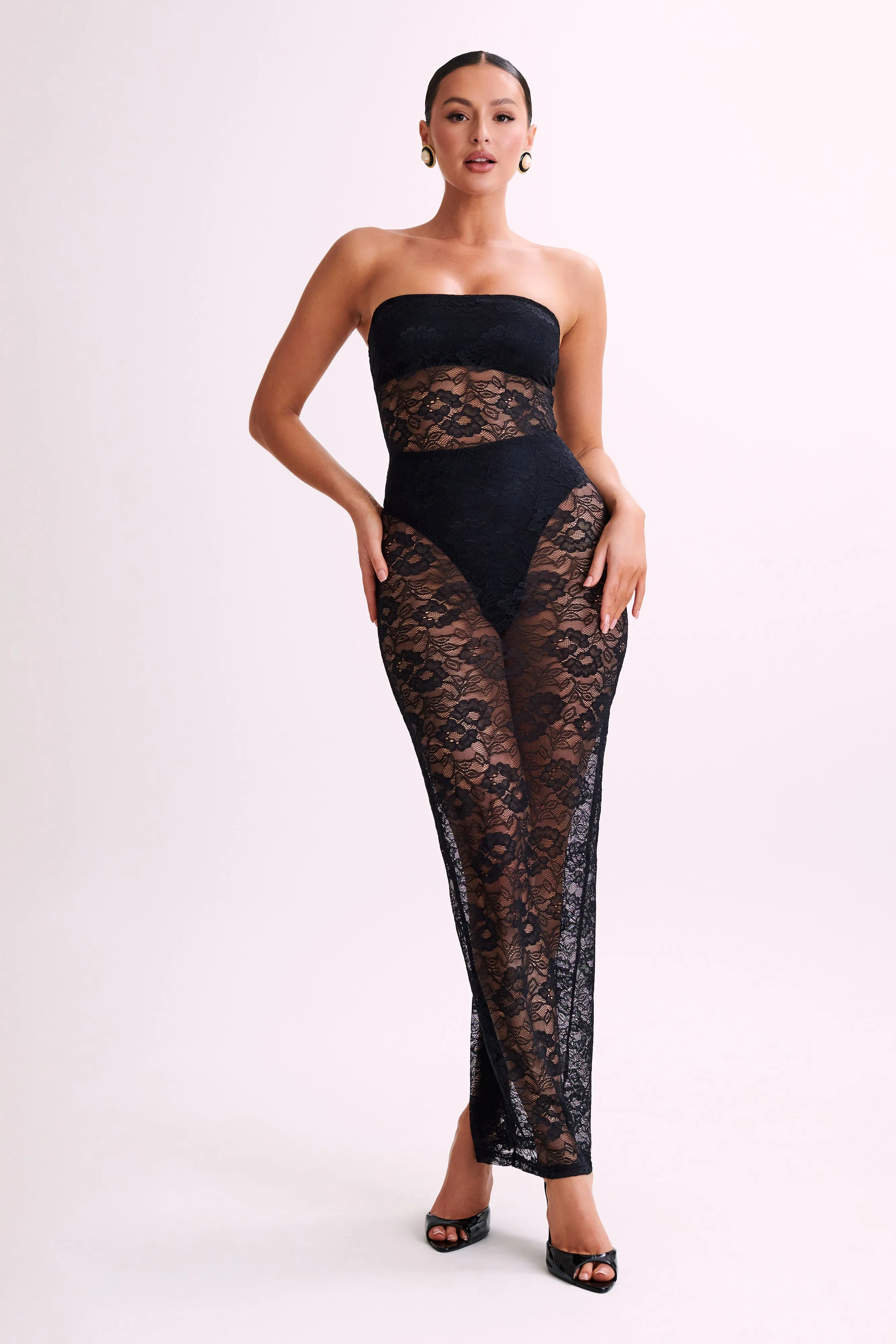 Sasha Strapless Maxi Dress - Black | Parallel