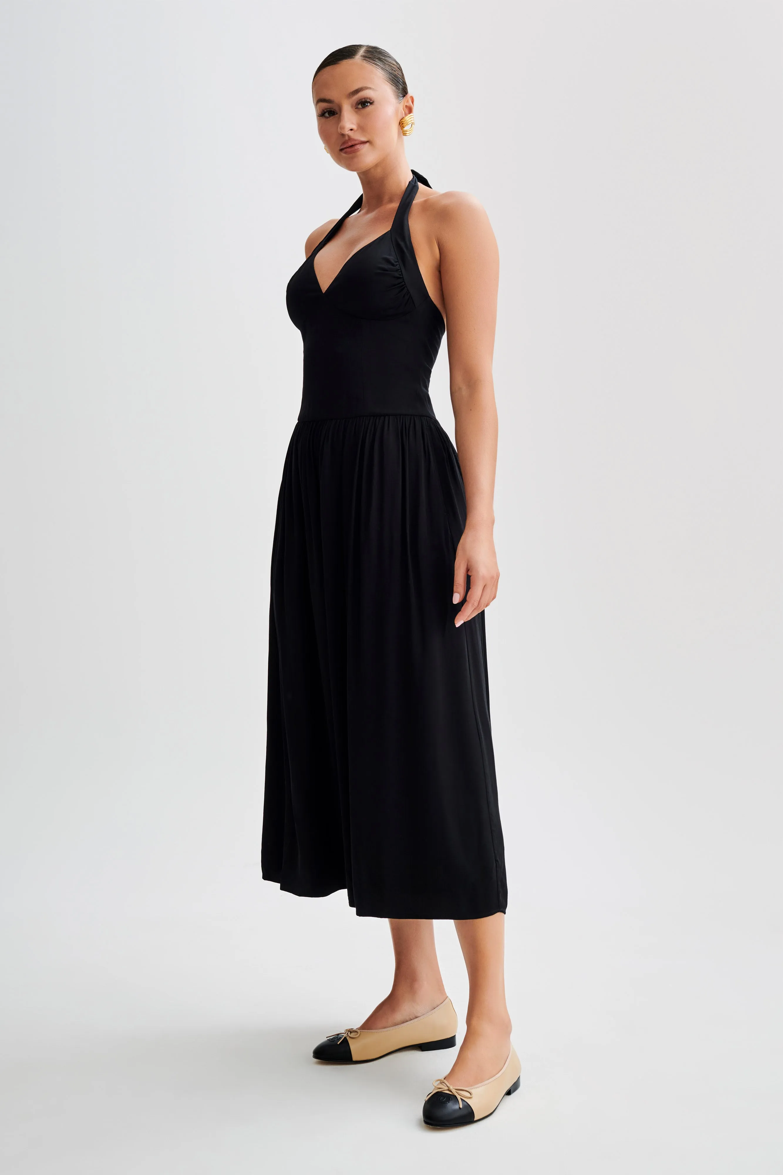 Harriette Halter Midi Dress - Black sold by Meshki product image thumbnail 5